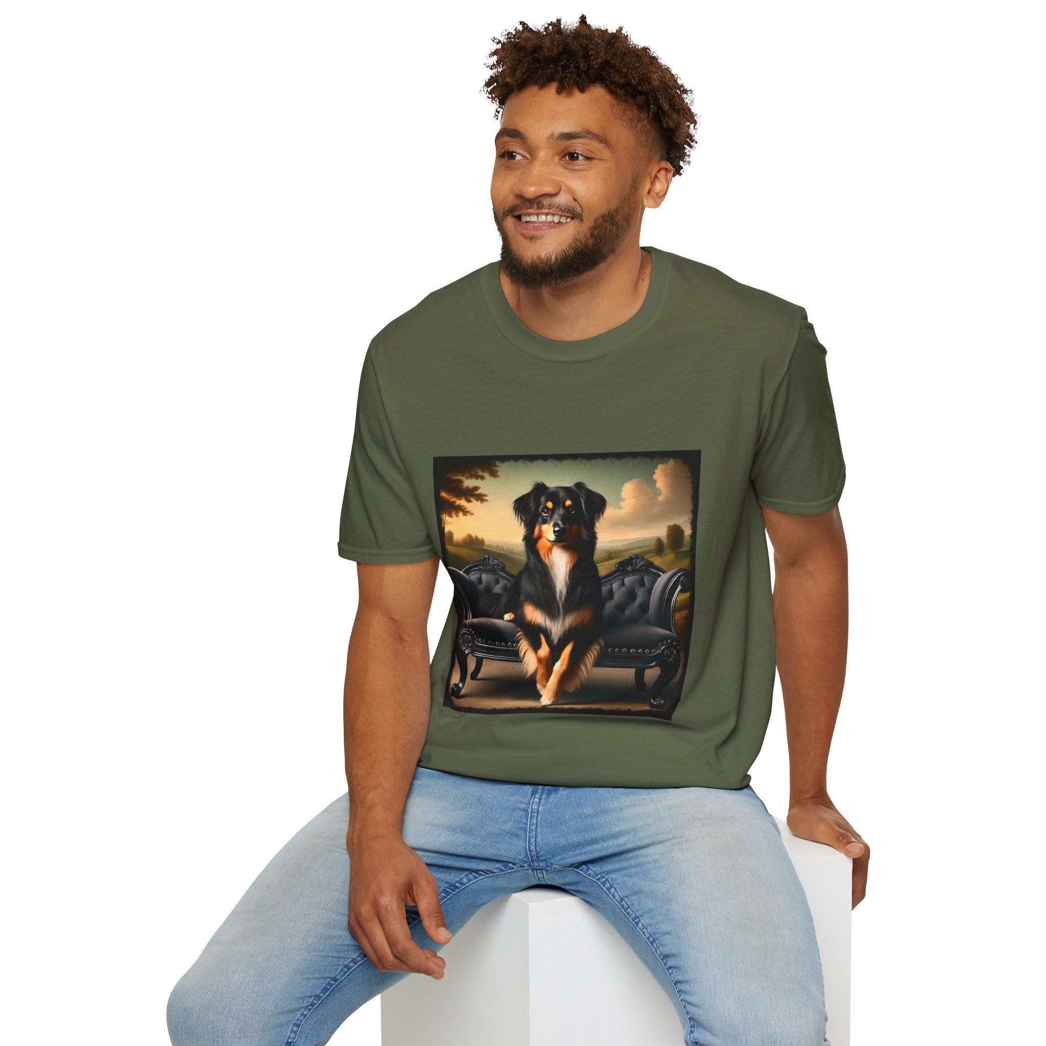 Miniature American Shepherd Poised Portrait | Unisex Dog T-Shirt