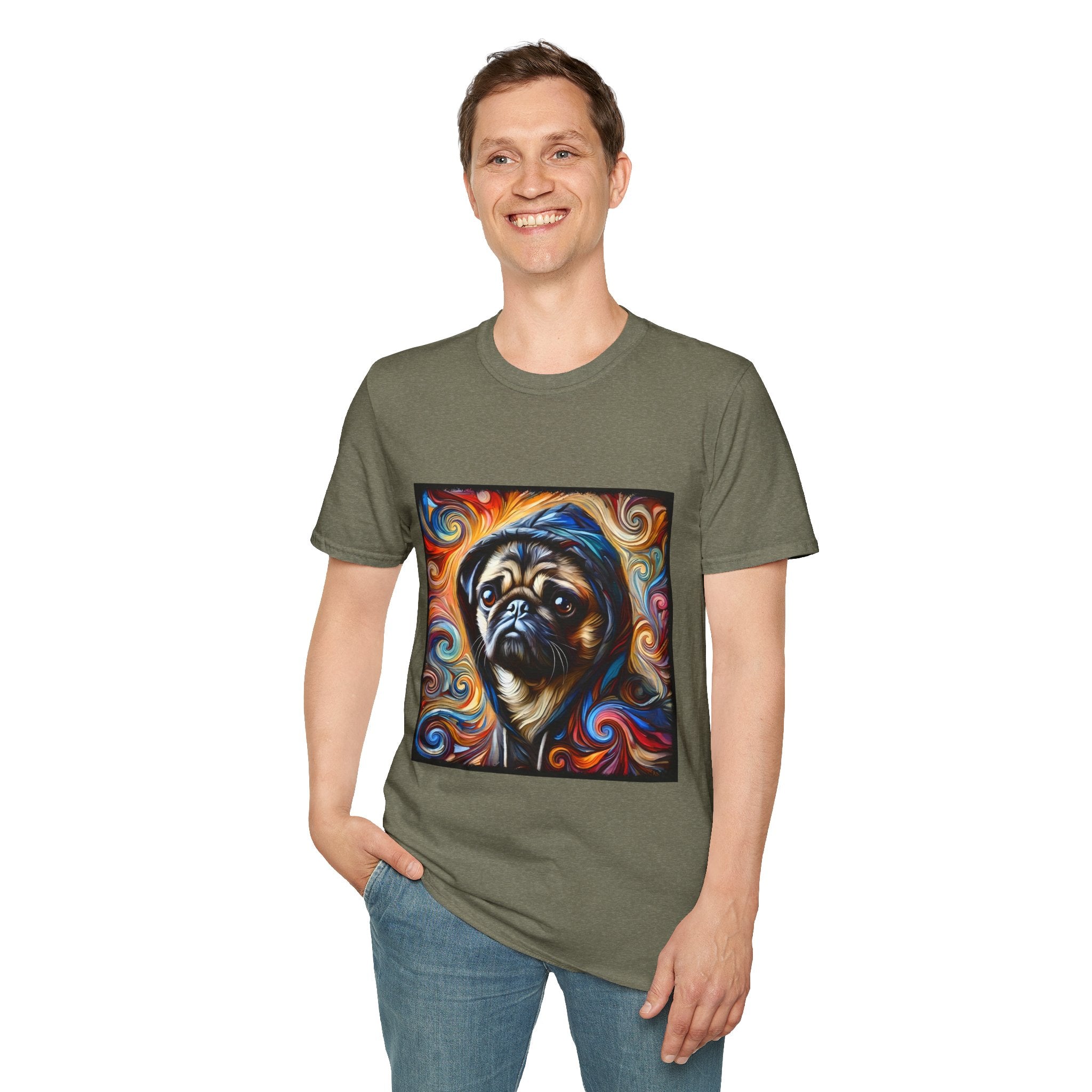 Pug Relaxed Swirl | Unisex Dog T-Shirt