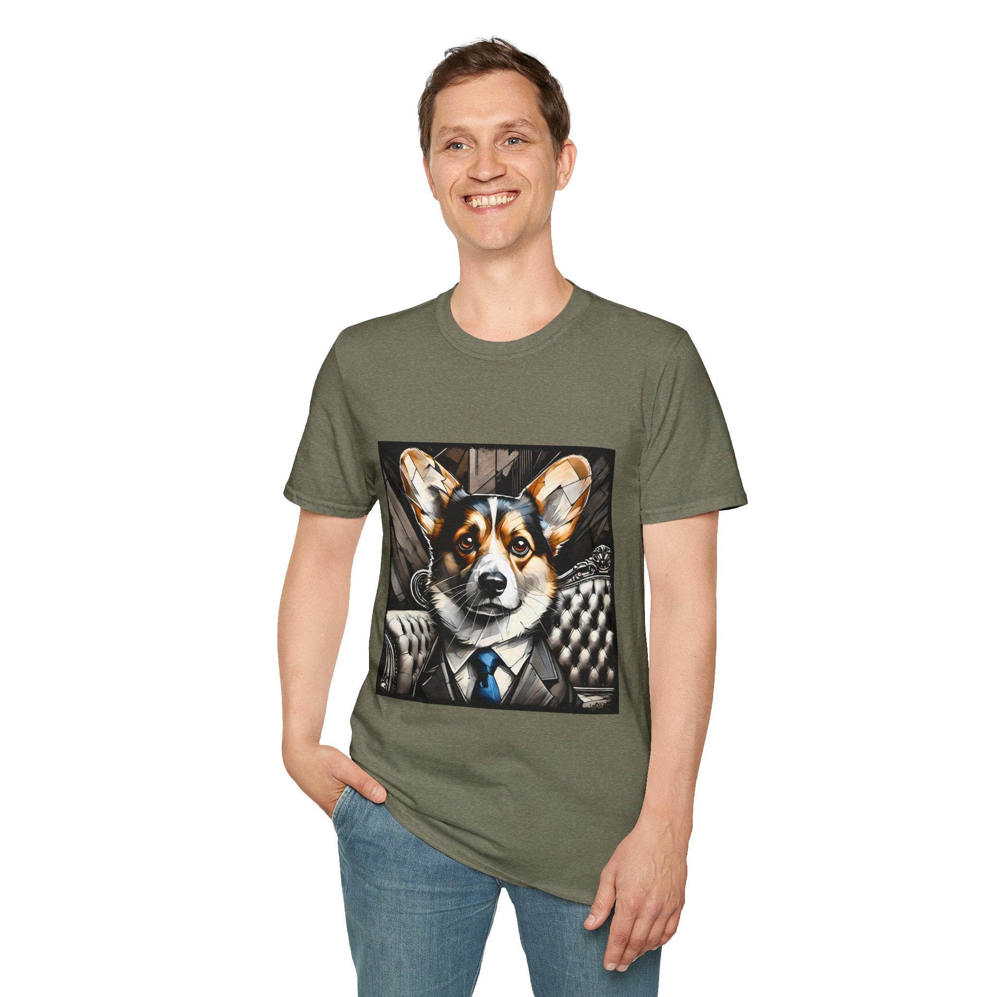 Pembroke Welsh Corgi B&W Bold Eyes | Unisex Dog T-Shirt