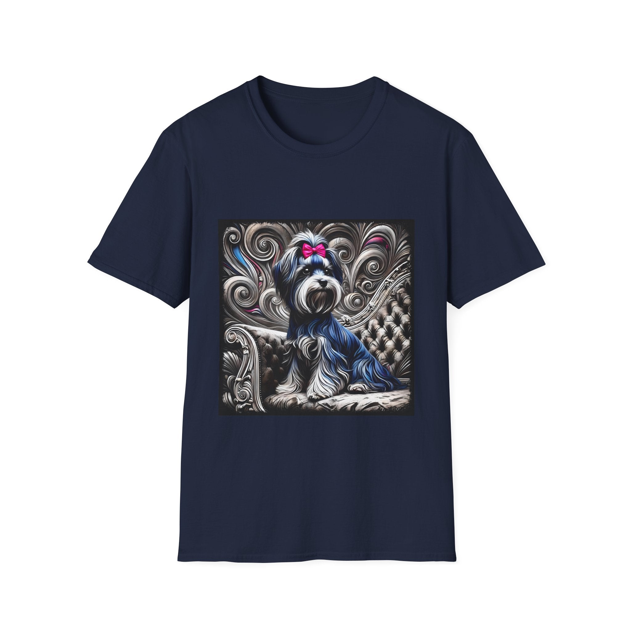 Havanese B&W Pink Bow |  Unisex Dog T-Shirt