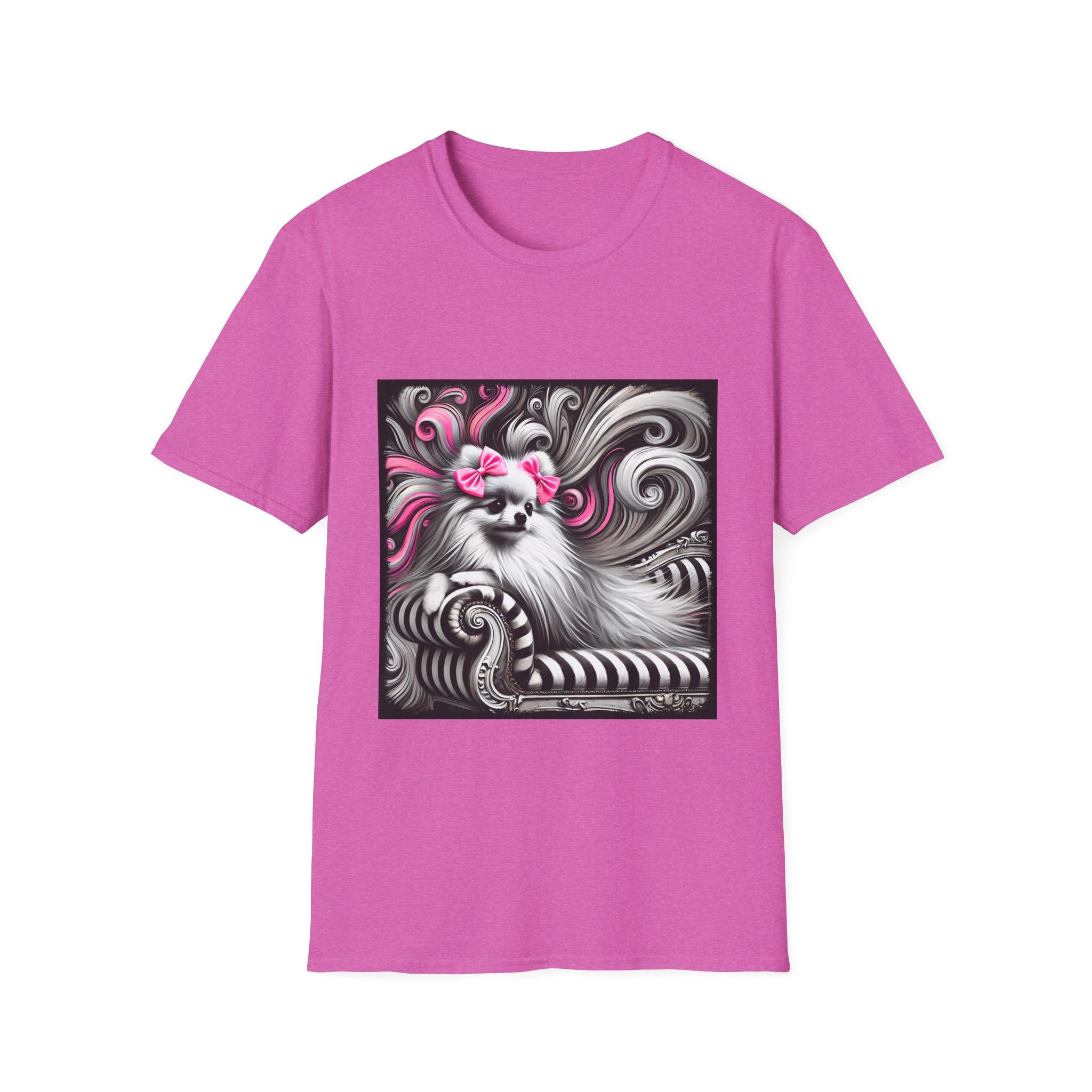 Pomeranian B&W Pink Bows | Unisex Dog T-Shirt