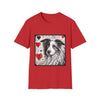 Border Collie Bold Heart Sketch | Unisex Dog T-Shirt