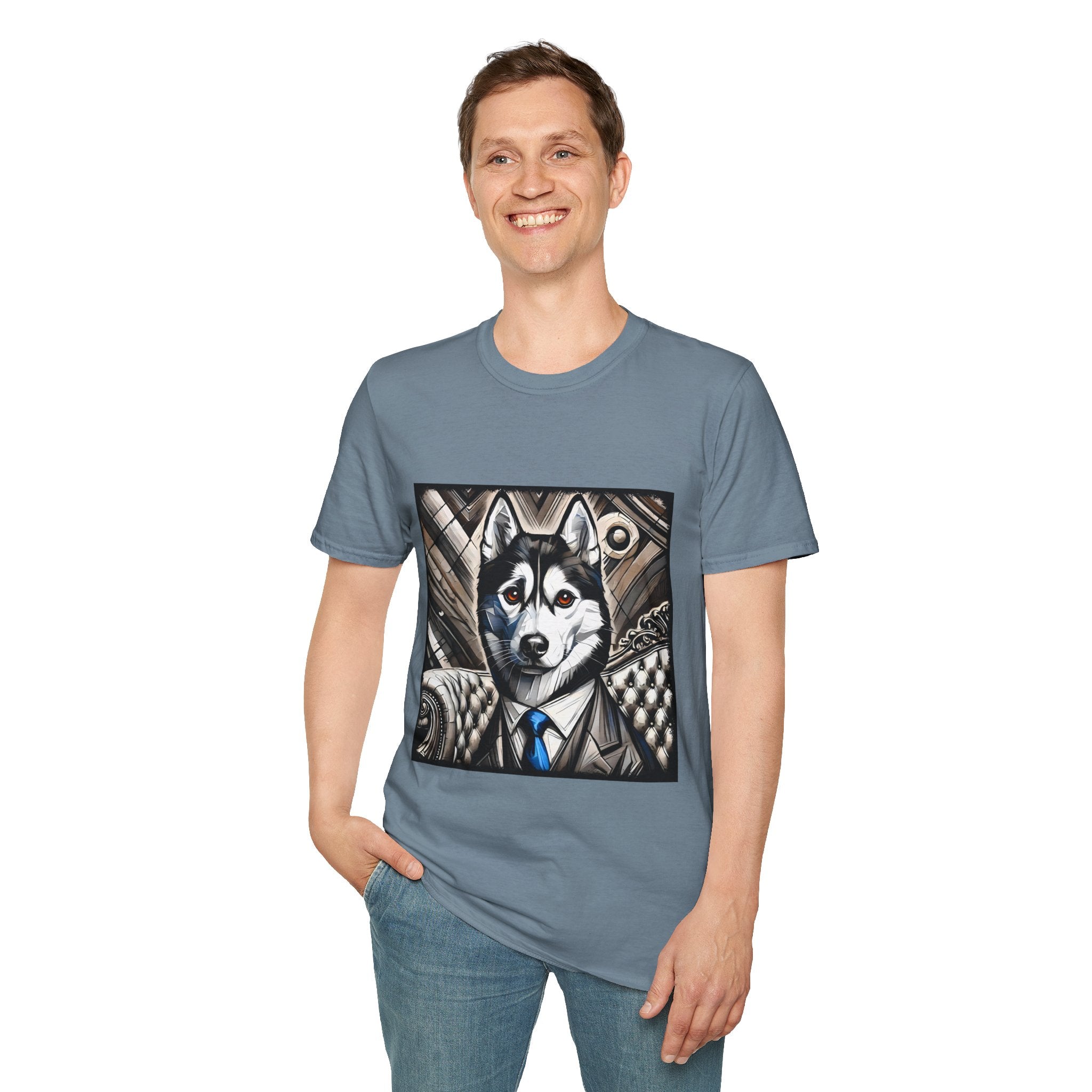 Siberian Husky B&W Bold Eyes | Unisex Dog T-Shirt
