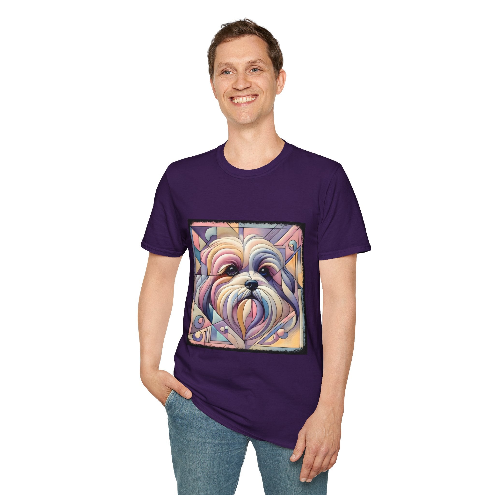 Lhasa Apso Pastel Geometric | Unisex Dog T-Shirt