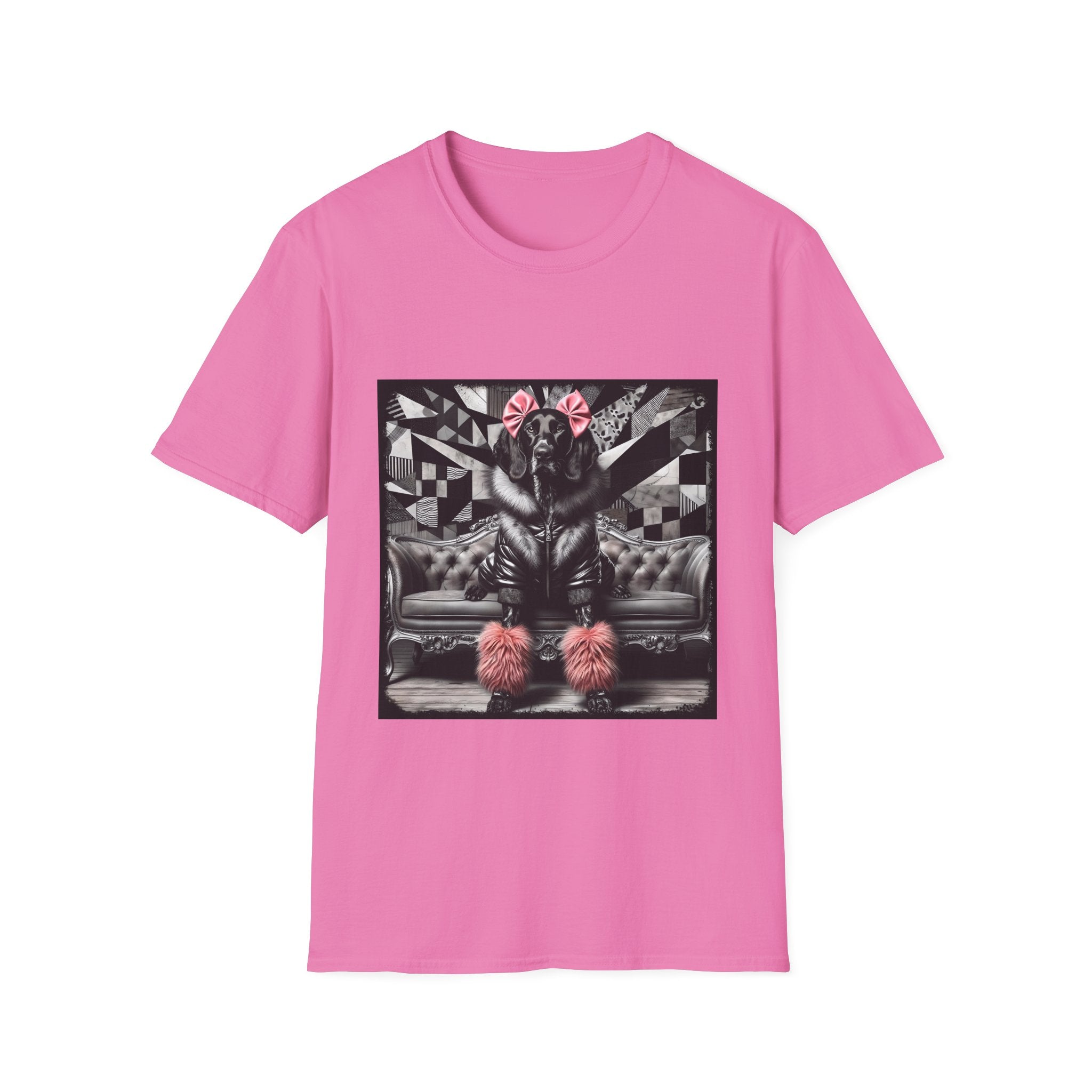 German Shorthaired Pointer B&W Pink Bow Rocker | Unisex Dog T-Shirt