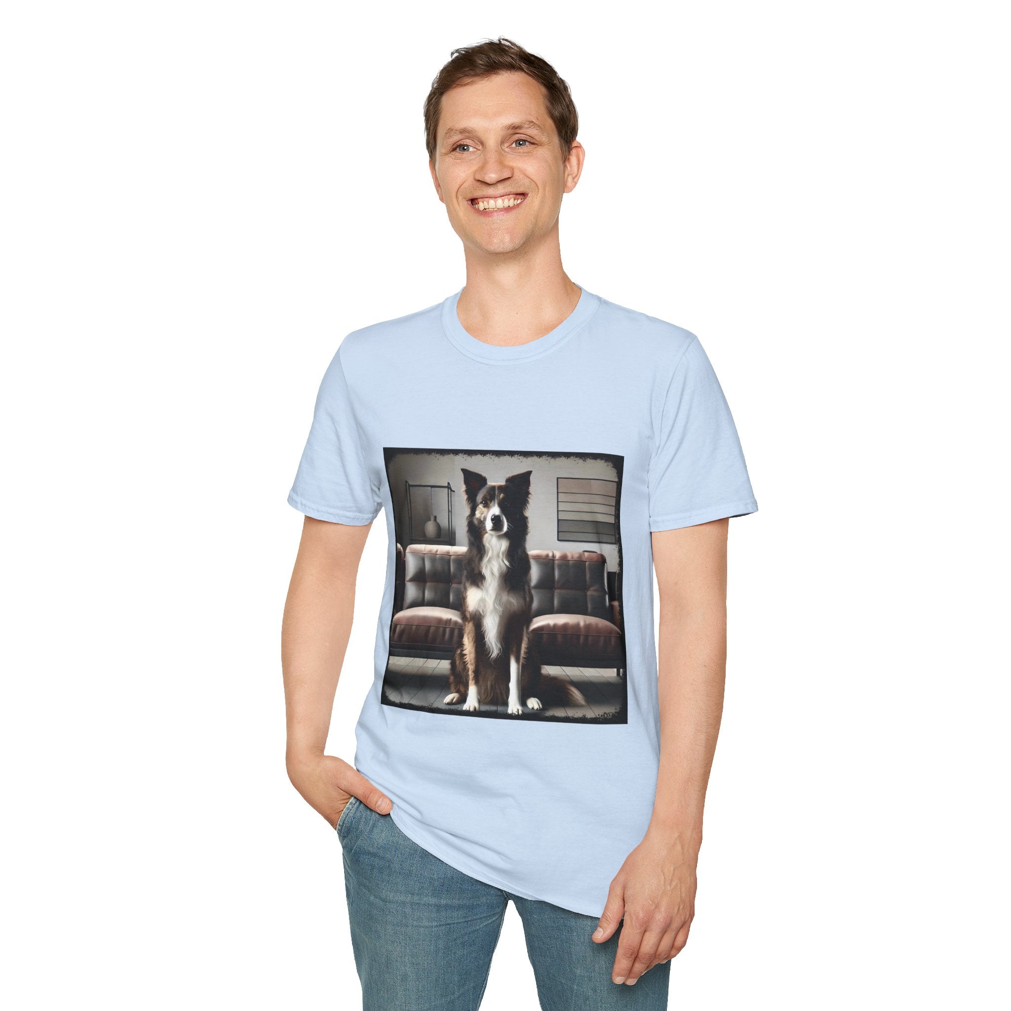 Border Collie Modern Brindle  | Unisex Dog T-Shirt