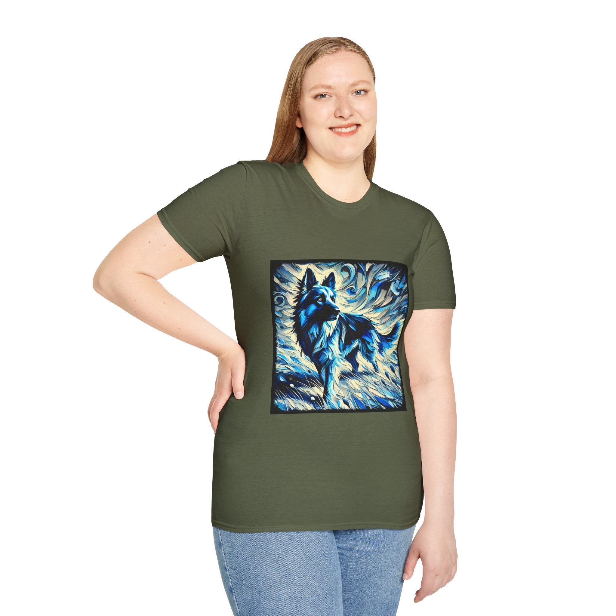 German Shepherd Blue Winter Swirl | Unisex Dog T-Shirt