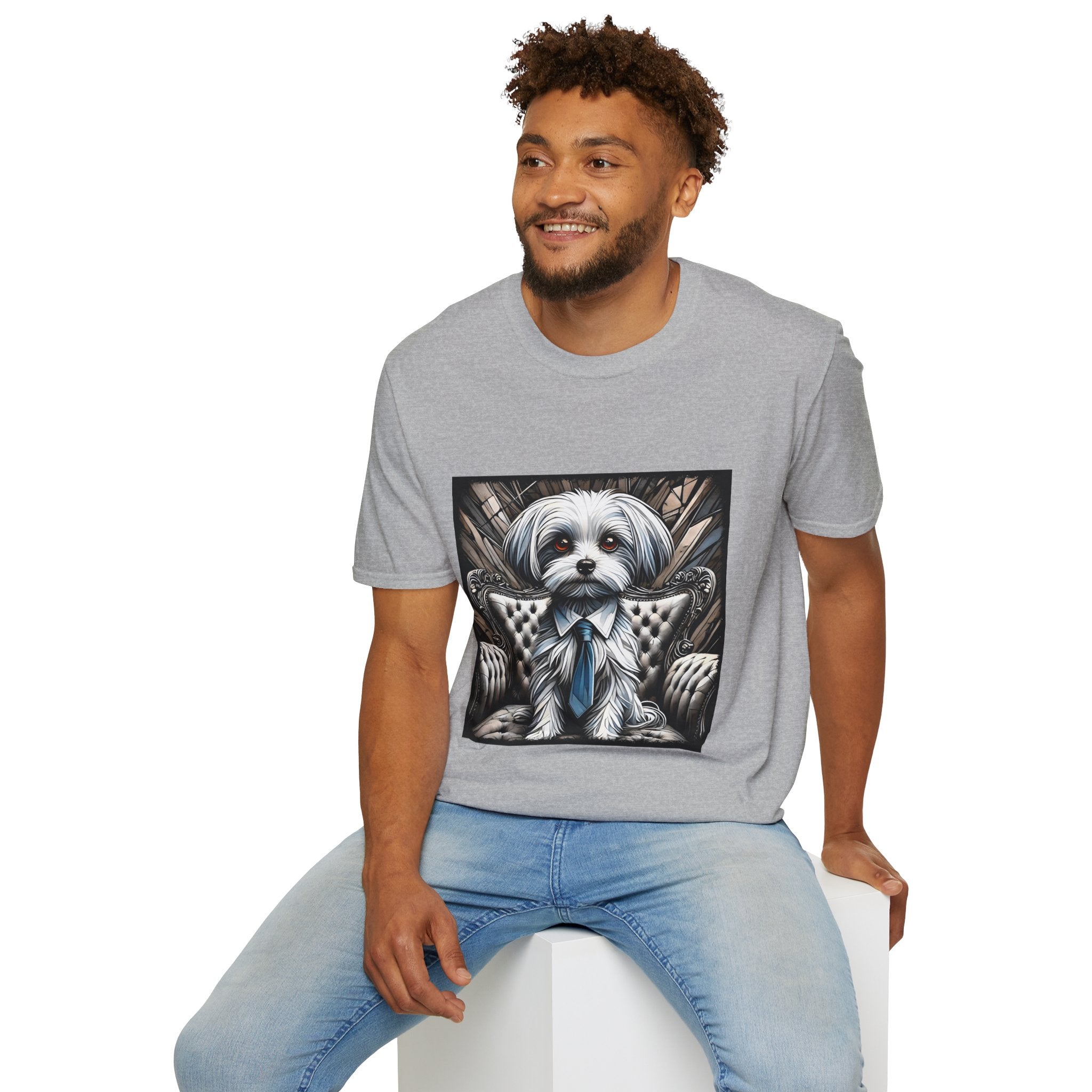 Maltese B&W Bold Eyes | Unisex Dog T-Shirt