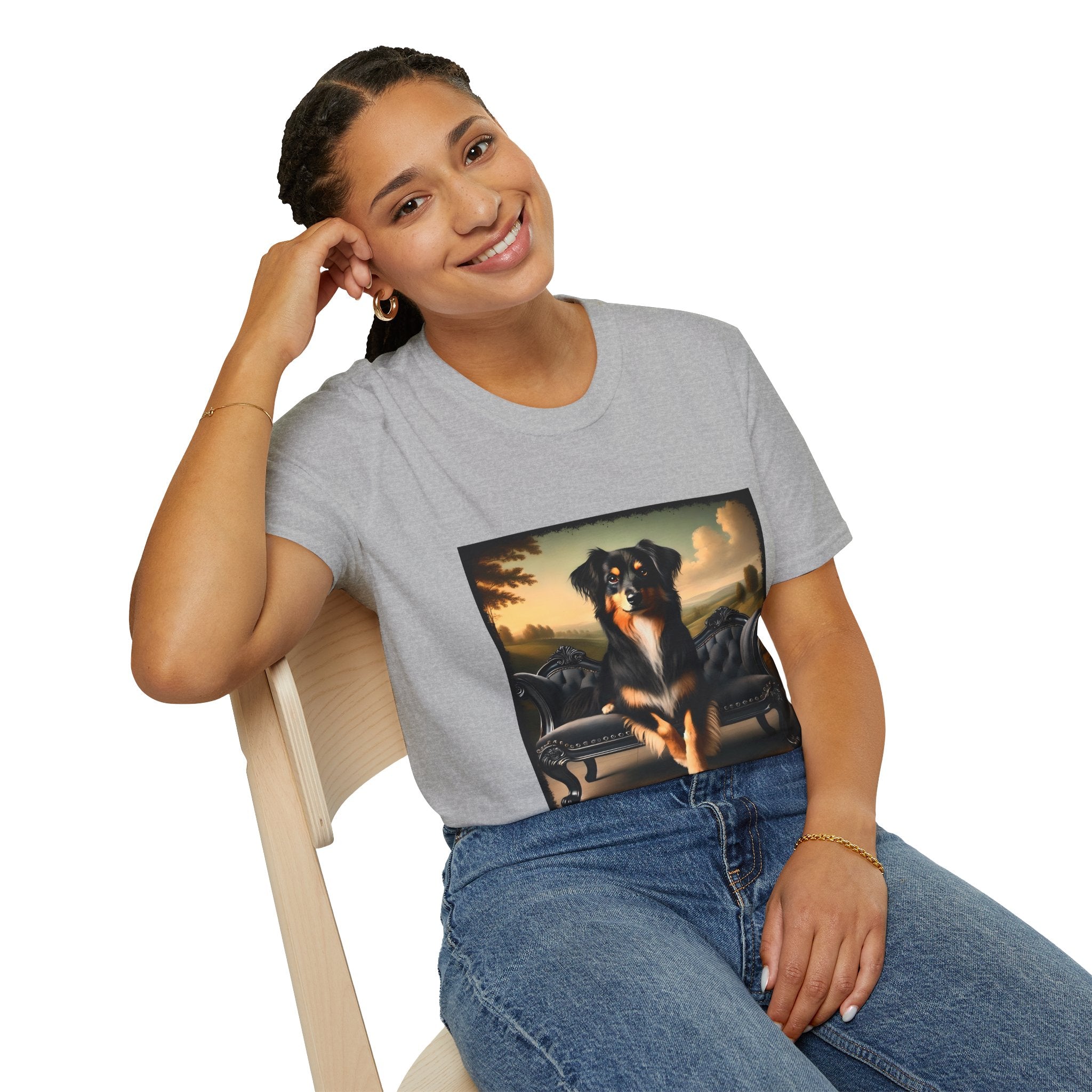 Miniature American Shepherd Poised Portrait | Unisex Dog T-Shirt