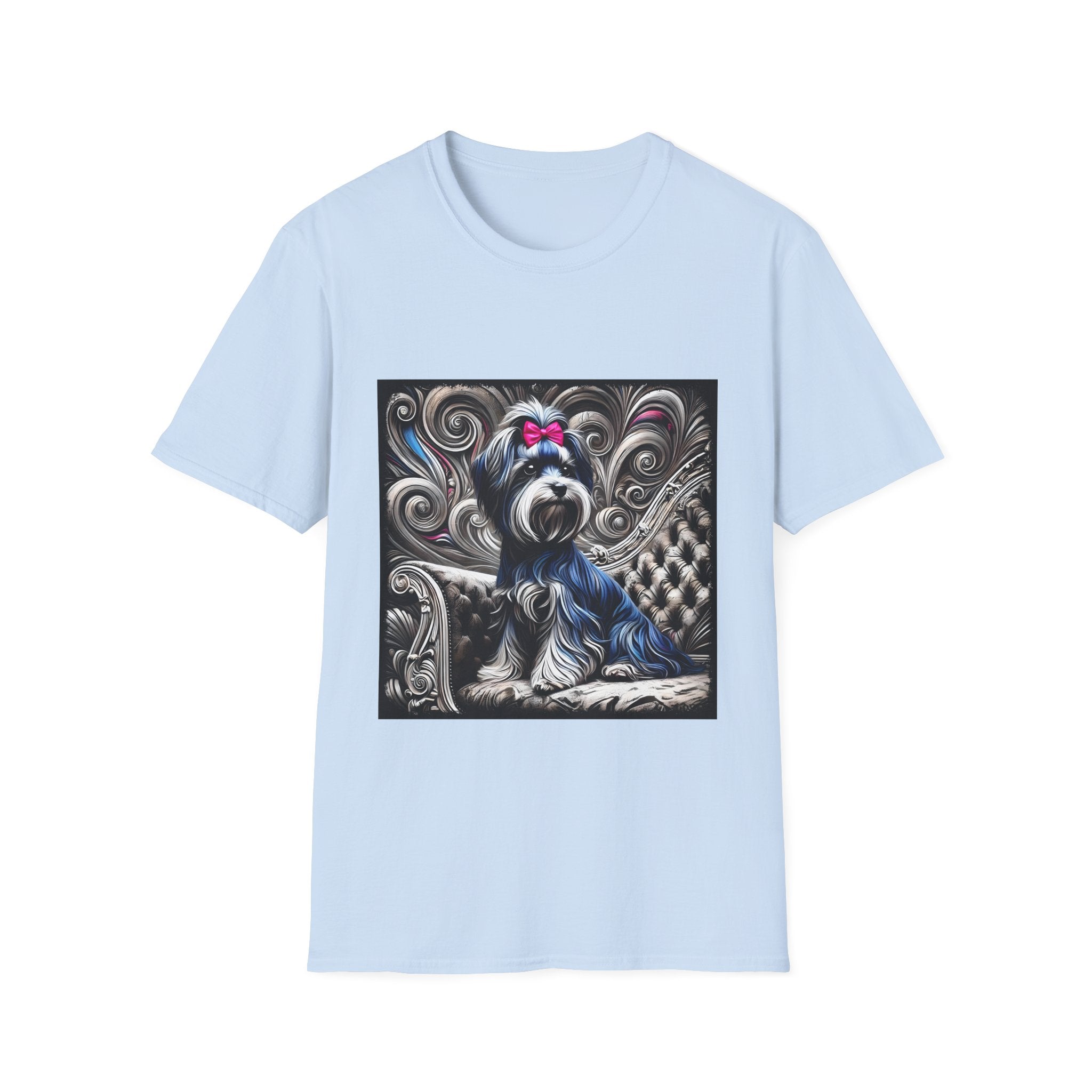 Havanese B&W Pink Bow |  Unisex Dog T-Shirt