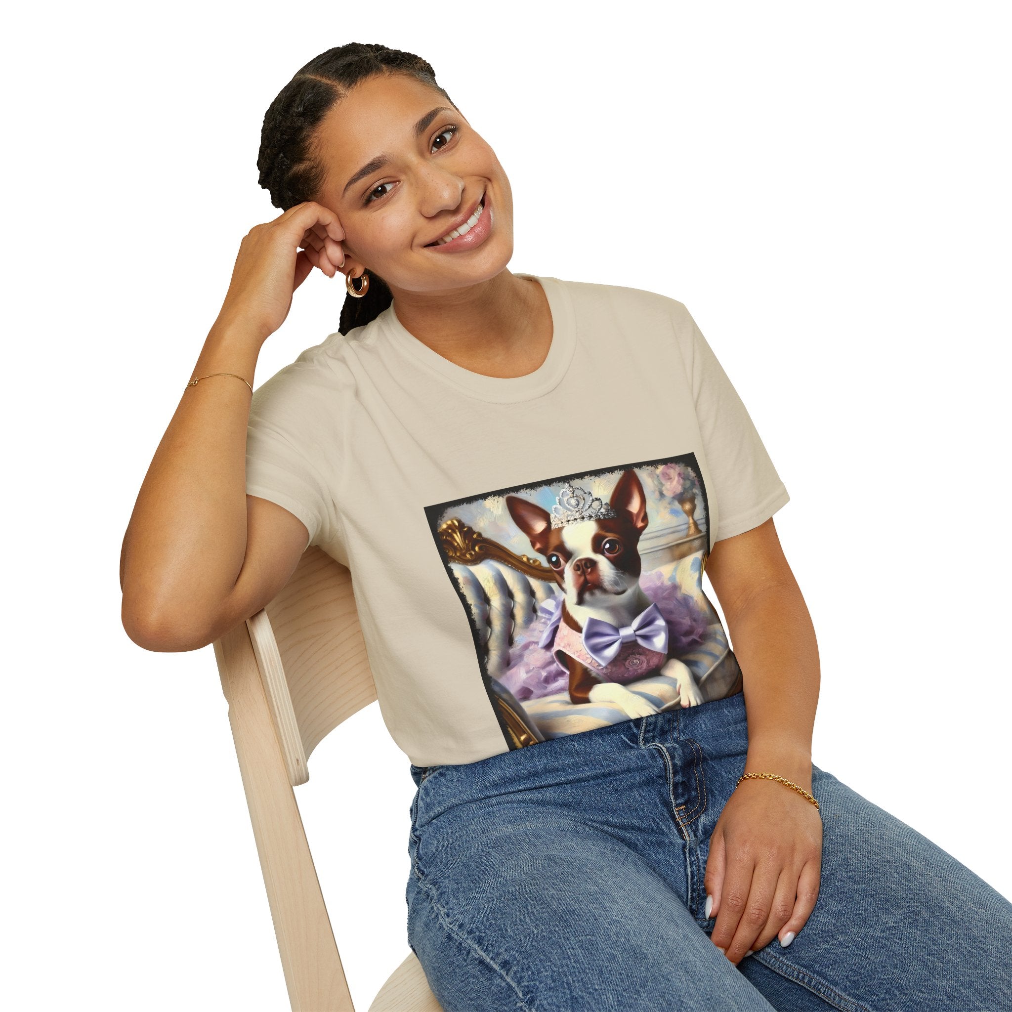 Boston Terrier Purple Princess Classic | Unisex Dog T-Shirt