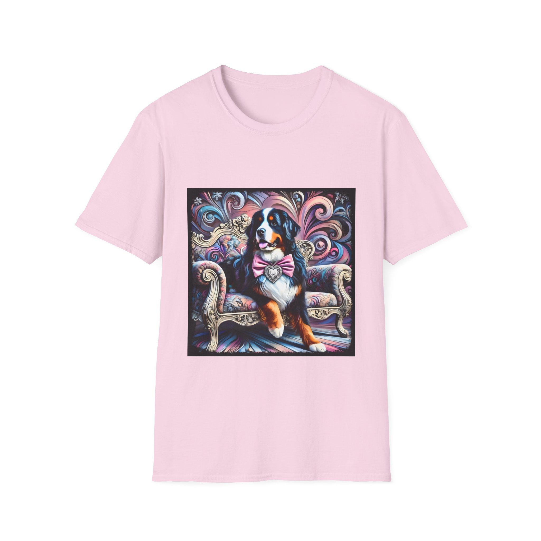 Bernese Mountain Dog Purple Diamond Vivid Swirl | Unisex Dog T-Shirt
