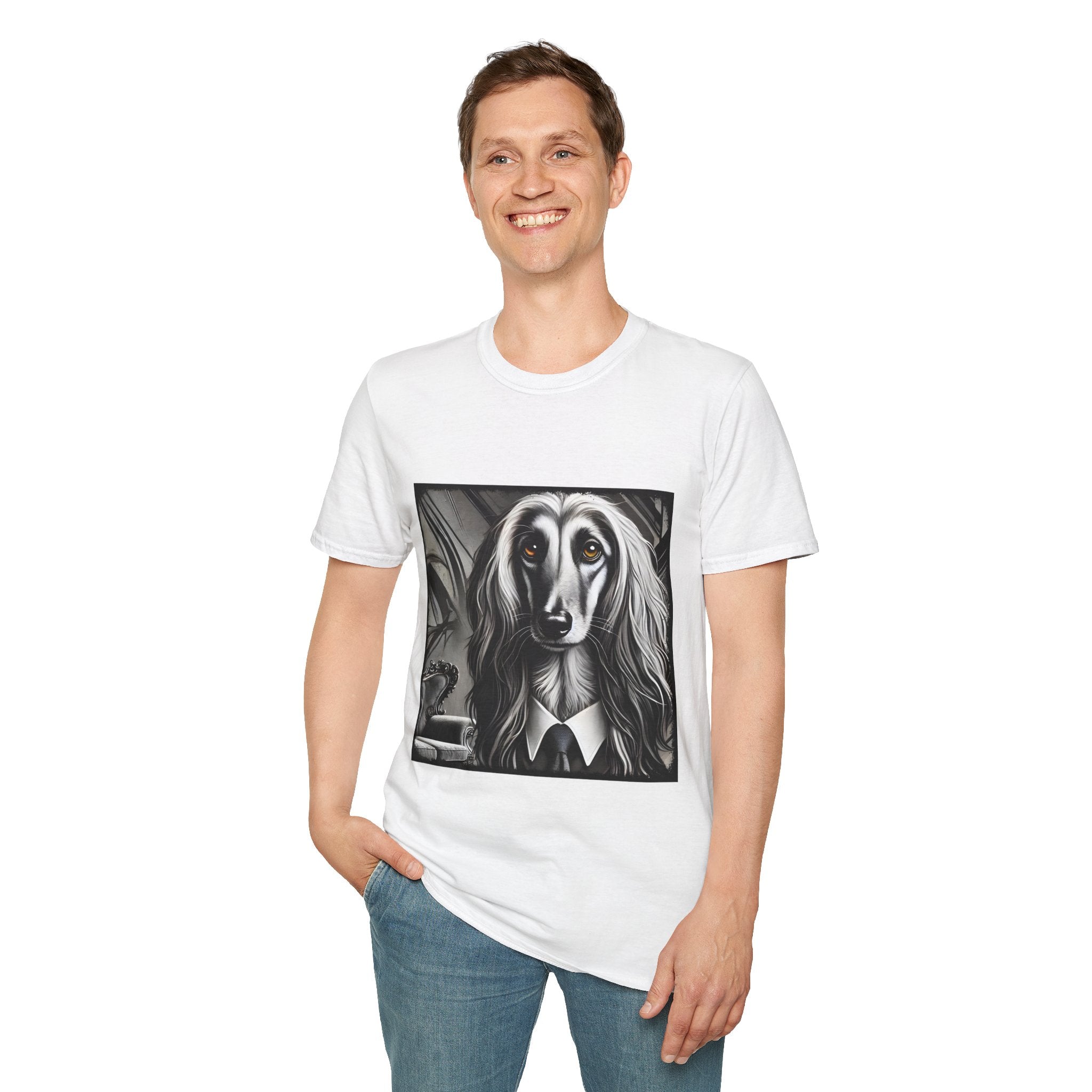 Afghan Hound B&W Bold Eyes | Unisex Dog T-Shirt