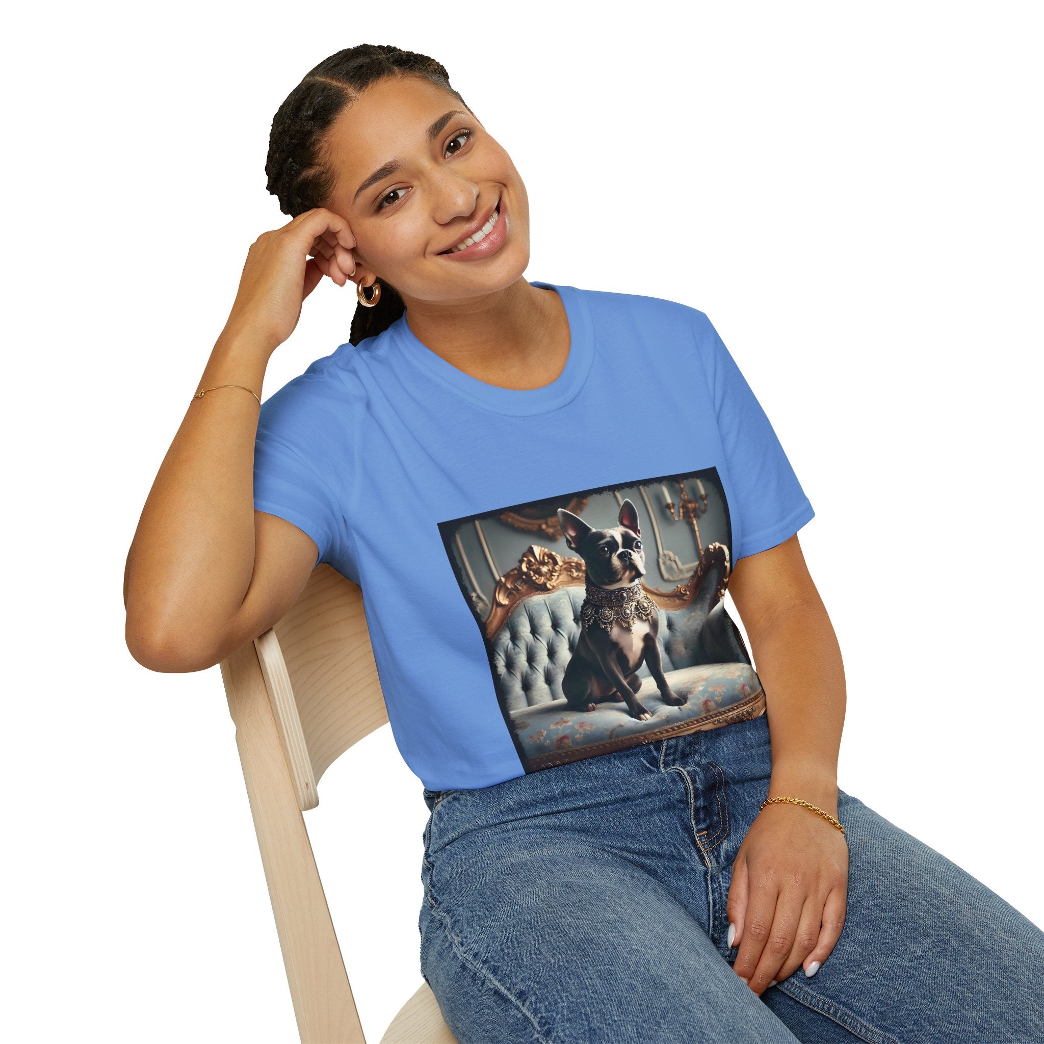 Boston Terrier Blue Royalty | Unisex Dog T-Shirt
