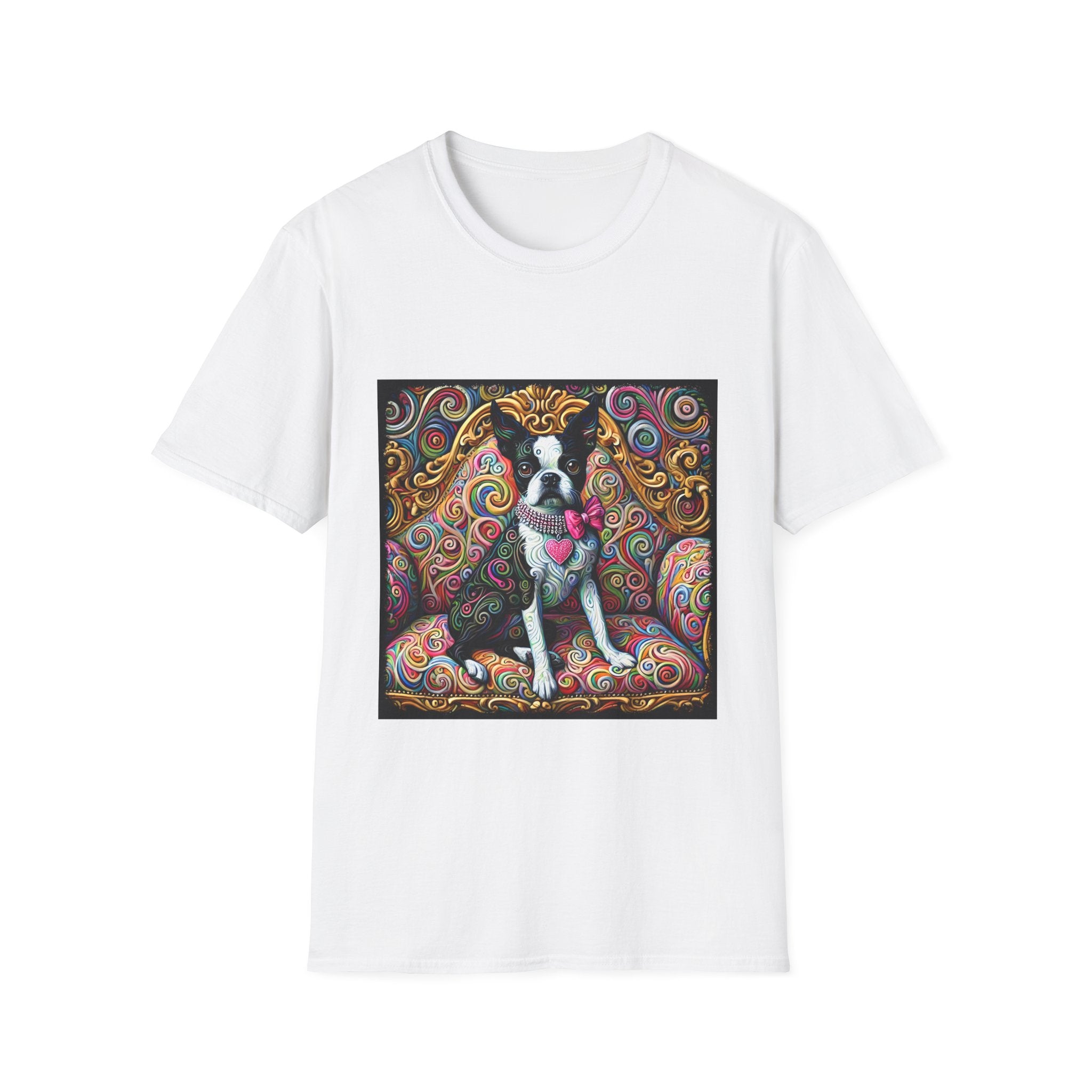 Boston Terrier Love Swirl | Unisex Dog T-Shirt