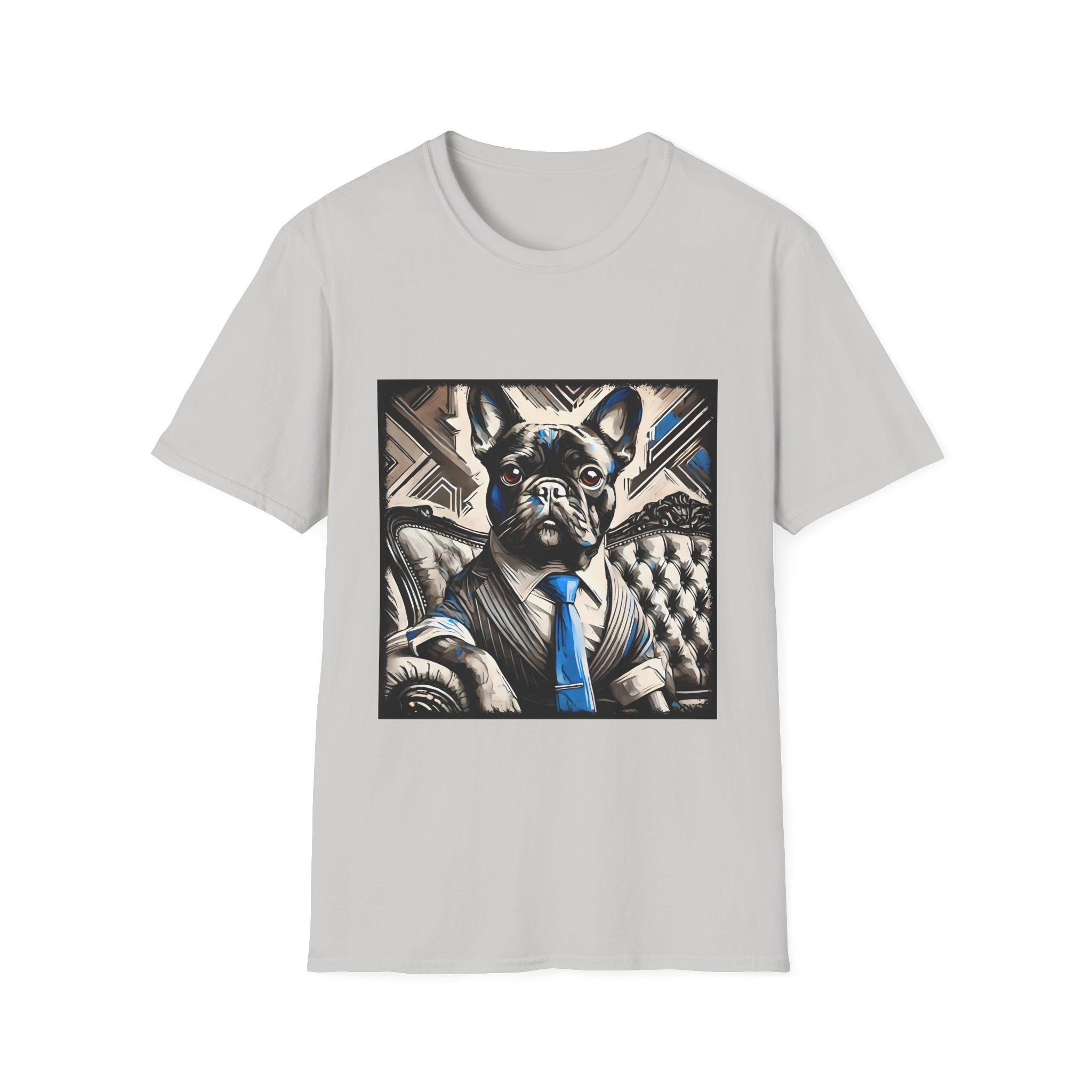 French Bulldog B&W Blue Tie | Unisex Dog T-Shirt