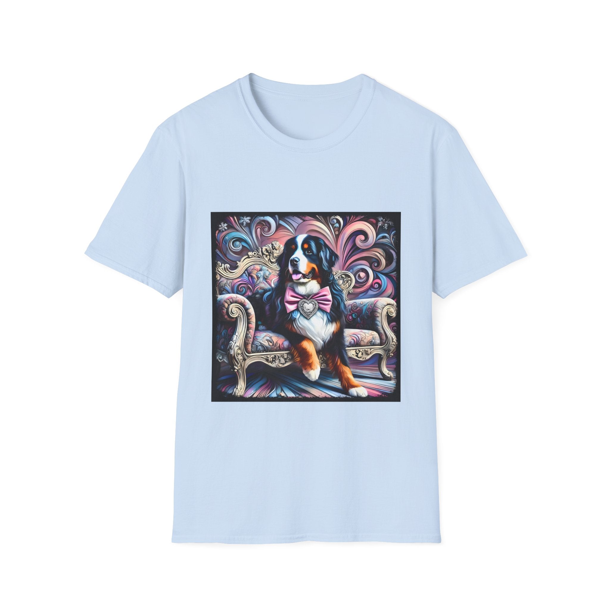 Bernese Mountain Dog Purple Diamond Vivid Swirl | Unisex Dog T-Shirt