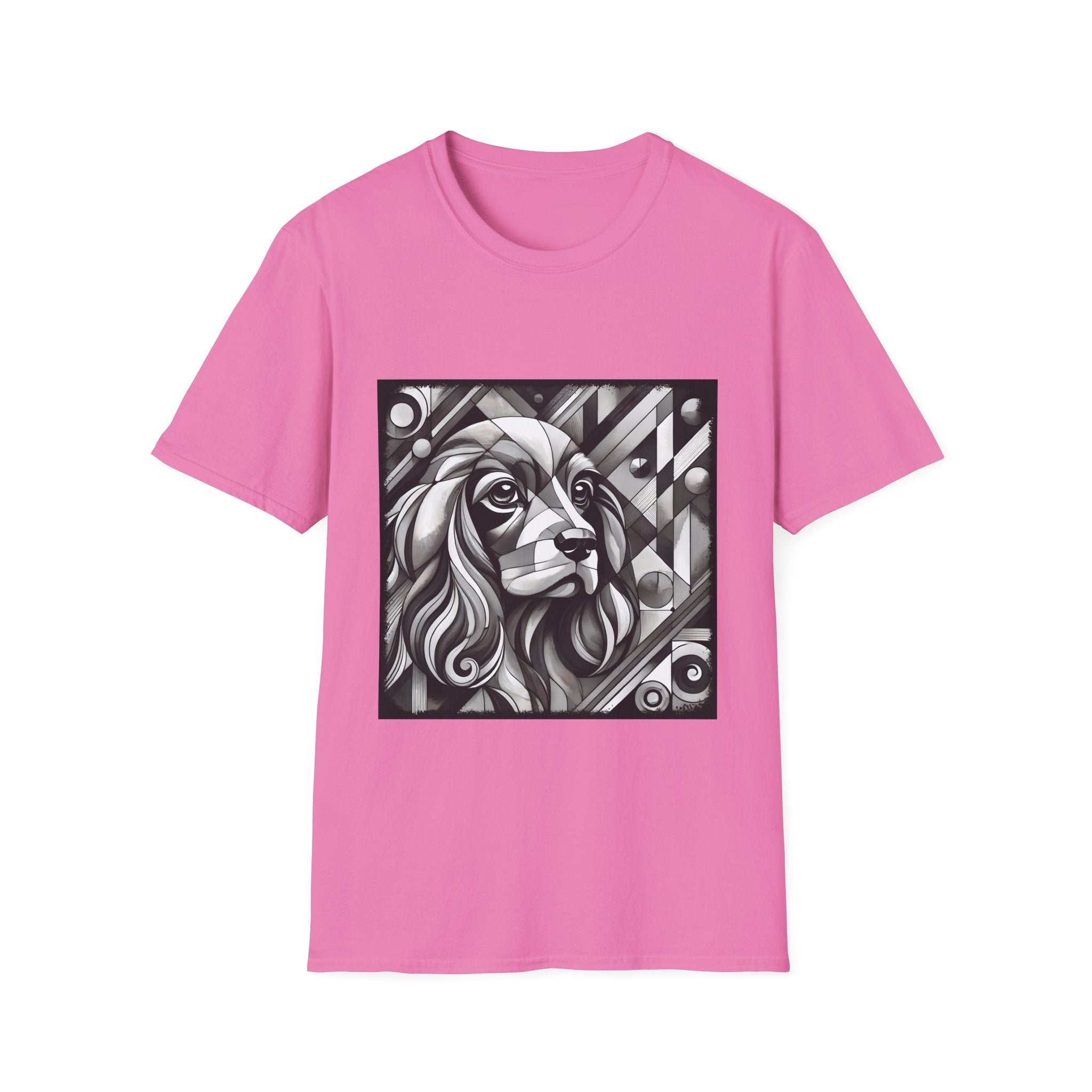 Cocker Spaniel B&W Bold Geometric | Unisex Dog T-Shirt