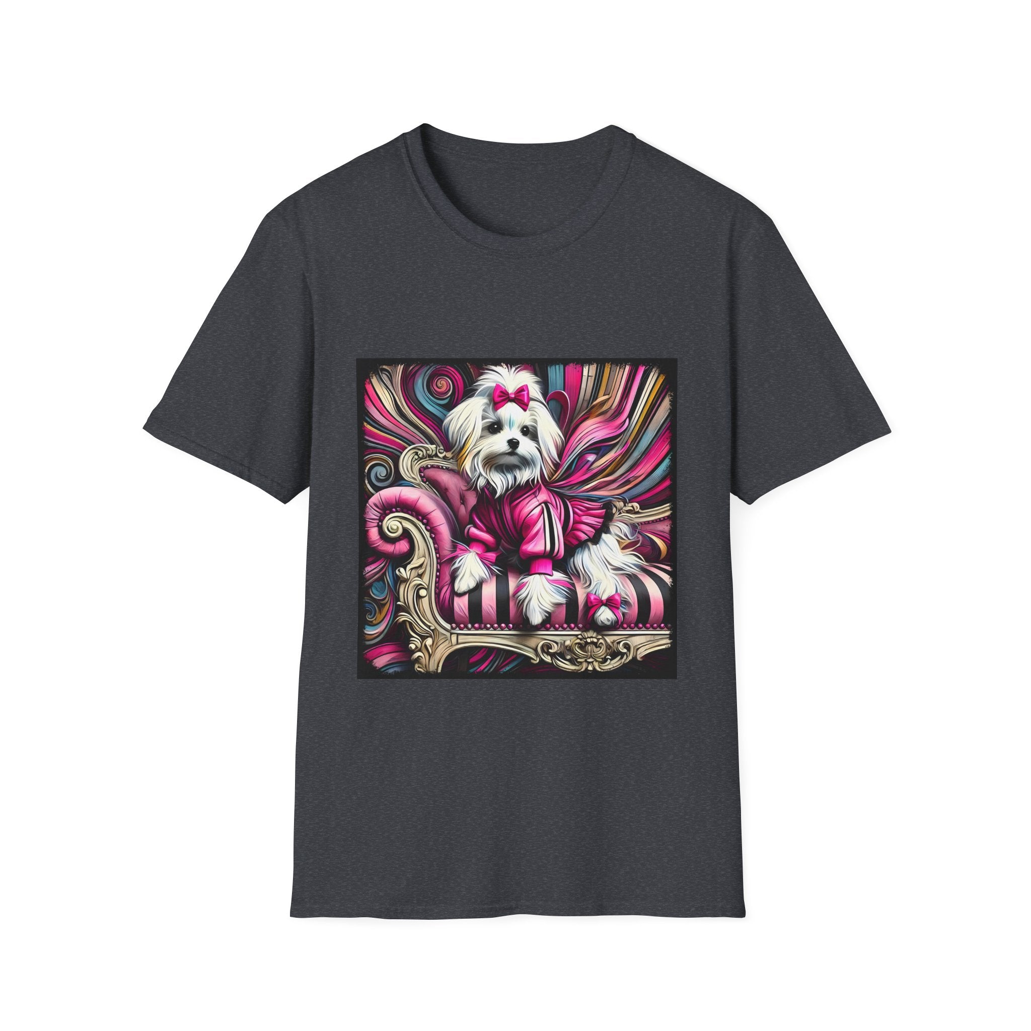Maltese Pink Swirl | Unisex Dog T-Shirt