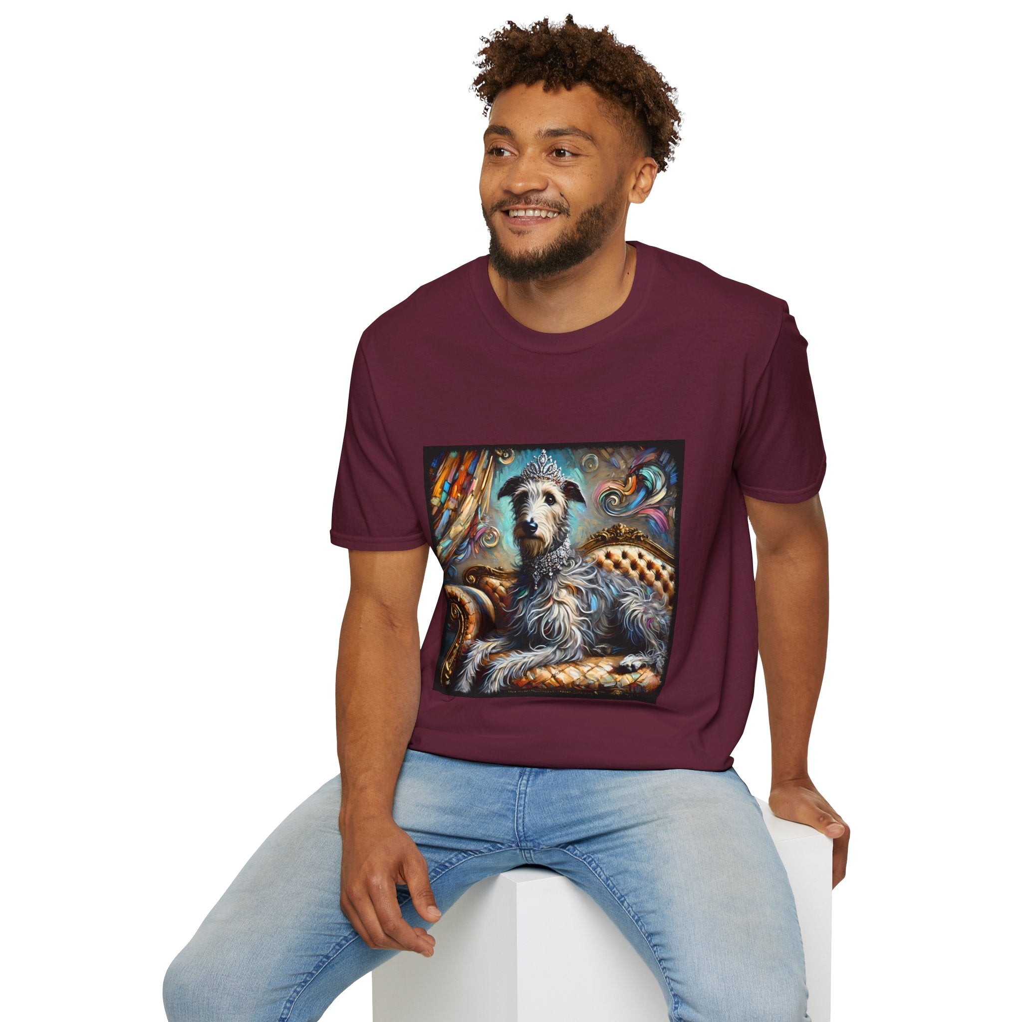 Irish Wolfhound Diamond Diva Swirl | Unisex Softstyle T-Shirt