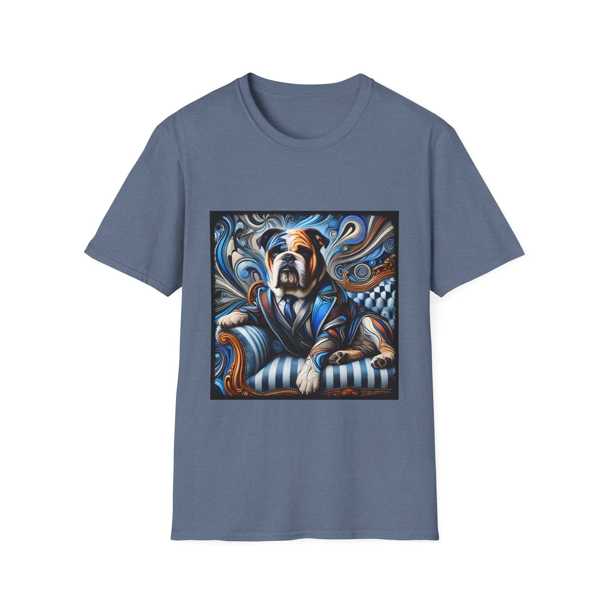 Bulldog Blue Swirl | Unisex Dog T-Shirt