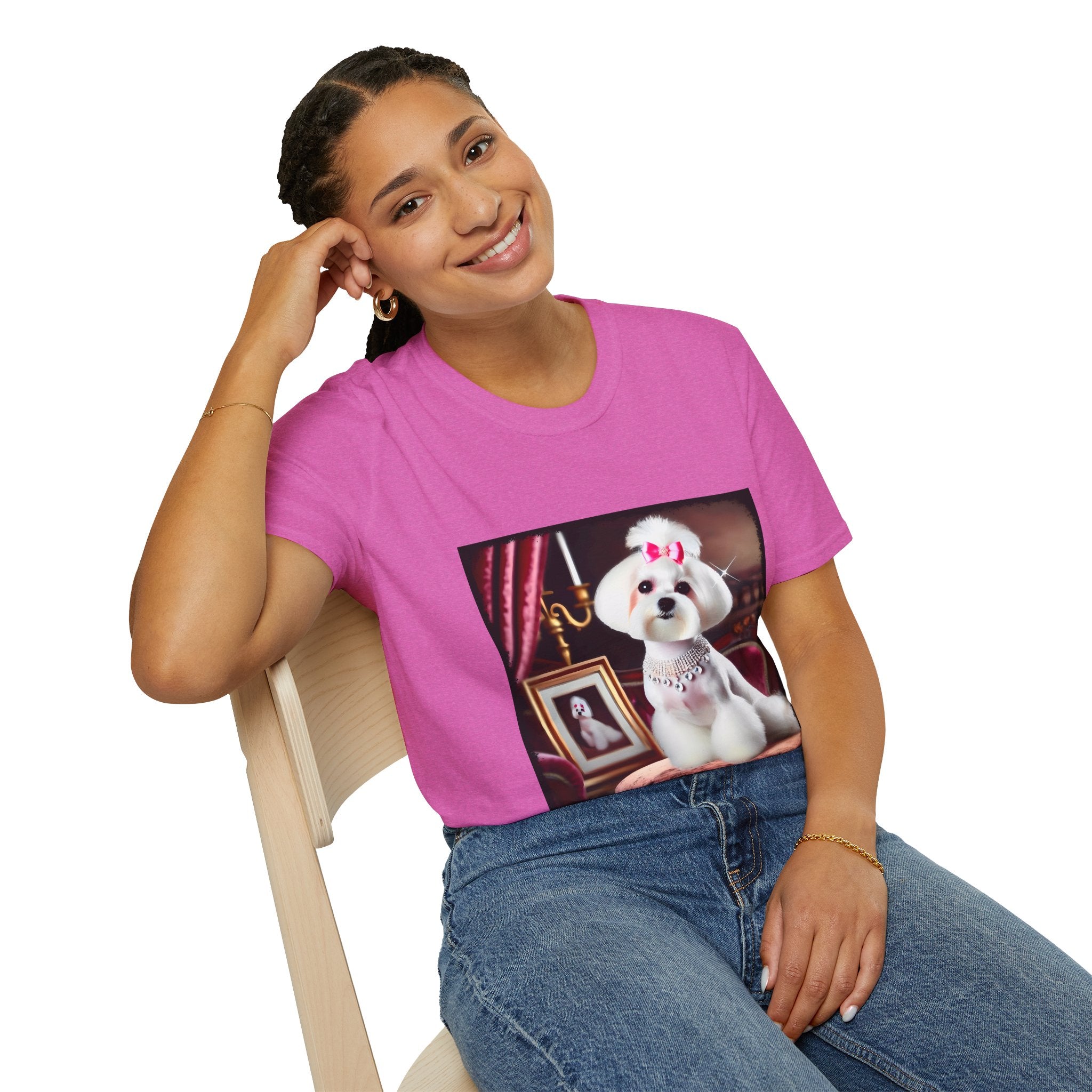 Maltese Pink Princess | Unisex Dog T-Shirt