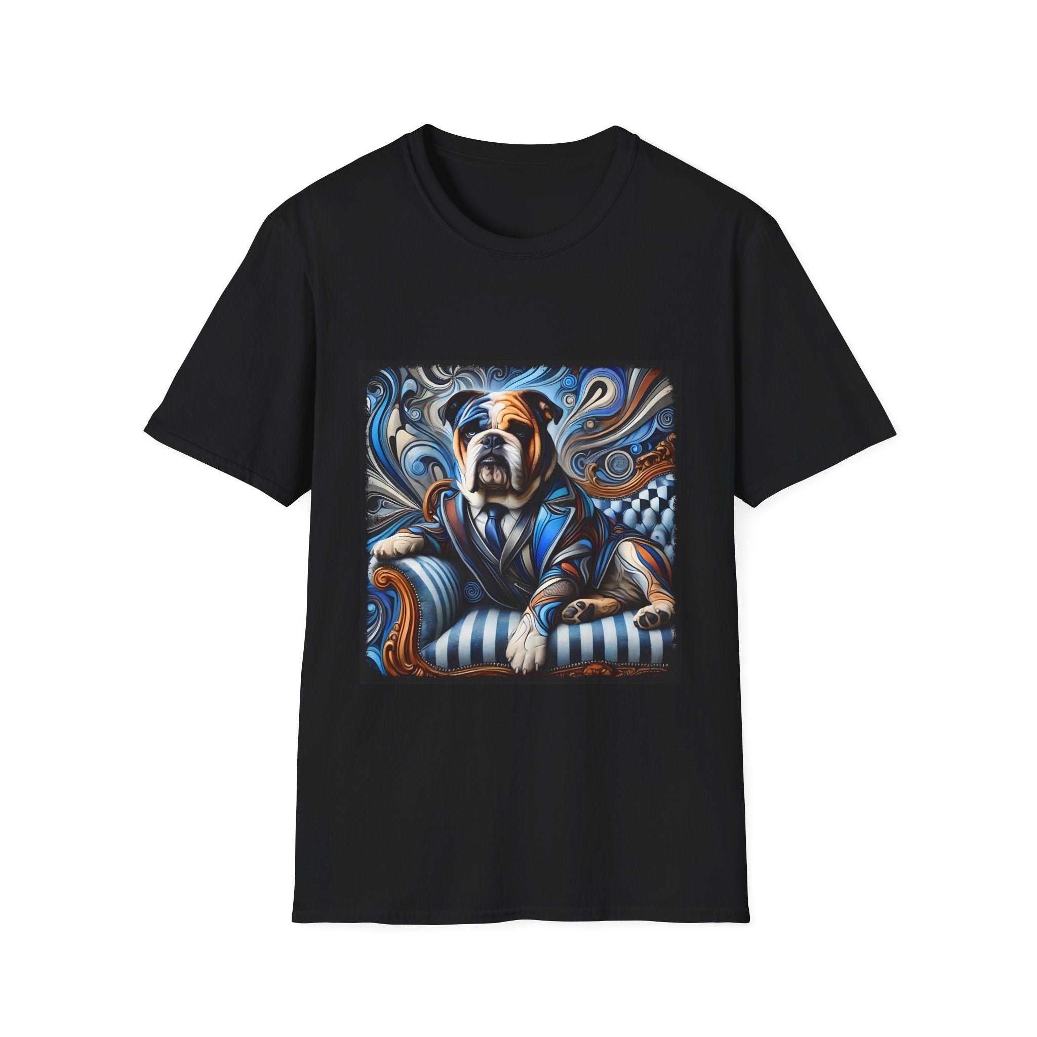 Bulldog Blue Swirl | Unisex Dog T-Shirt