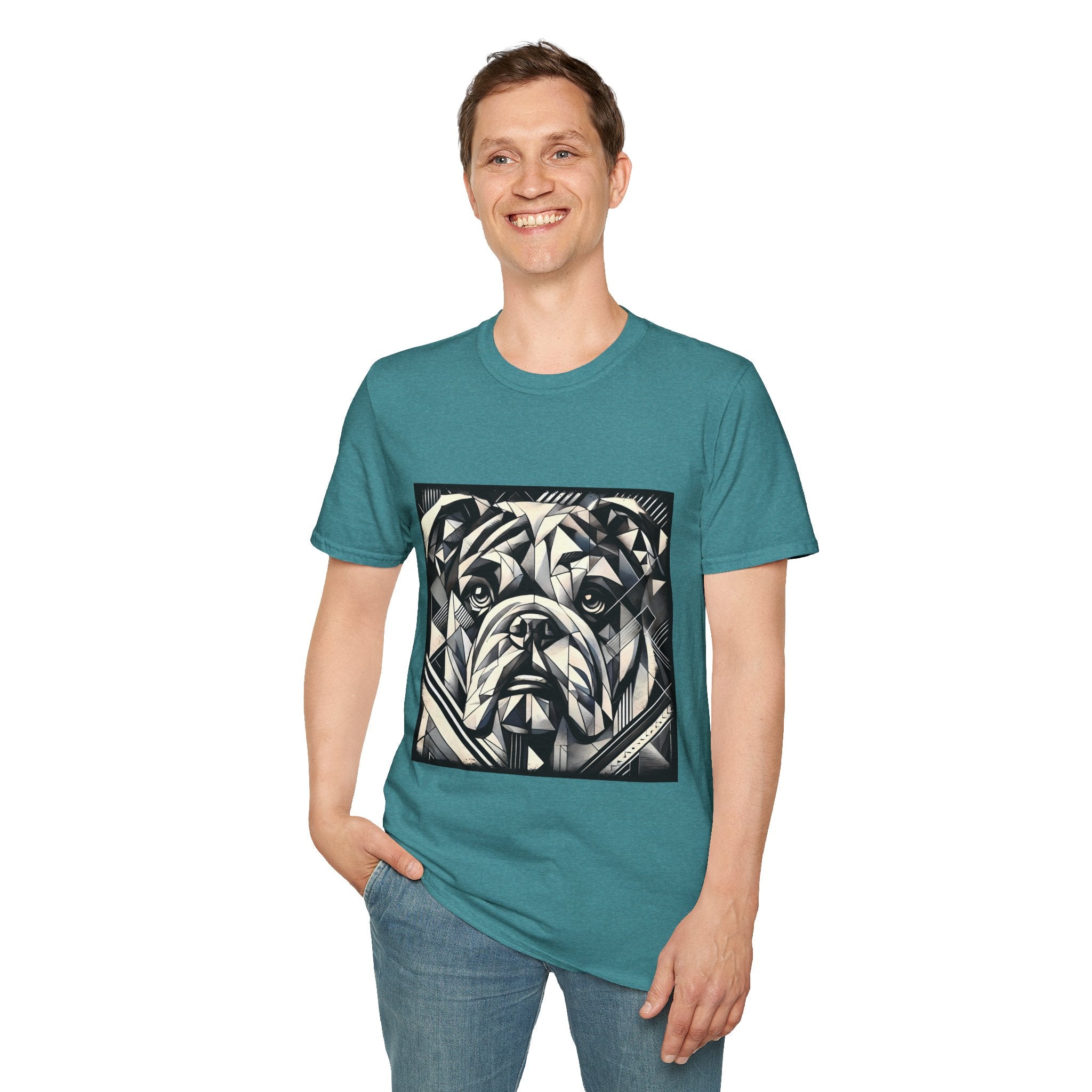 Bulldog B&W Geometric | Unisex Dog T-Shirt