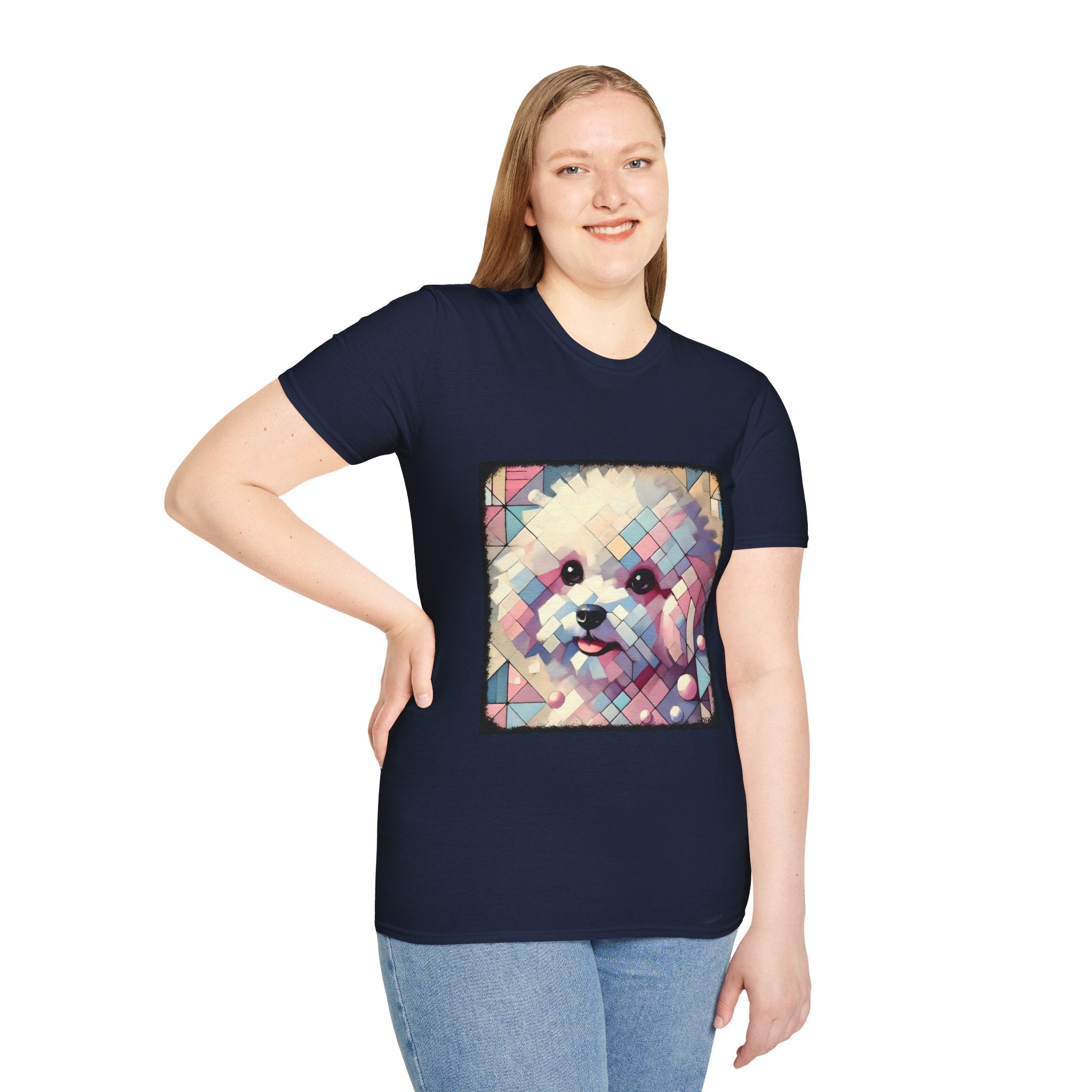 Bichon Frise Pastel Geometric | Unisex Dog T-Shirt