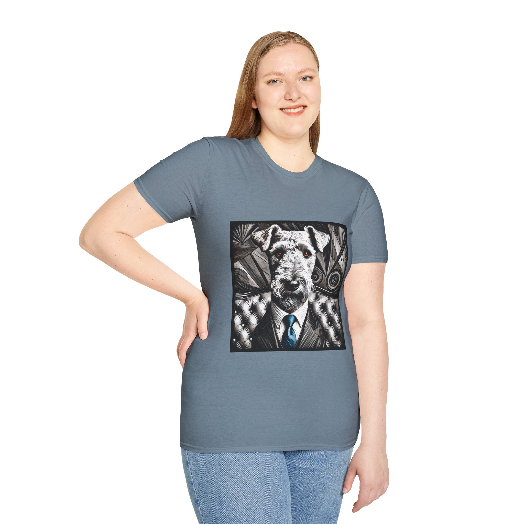 Airedale Terrier B&W Bold Eyes | Unisex Dog T-Shirt