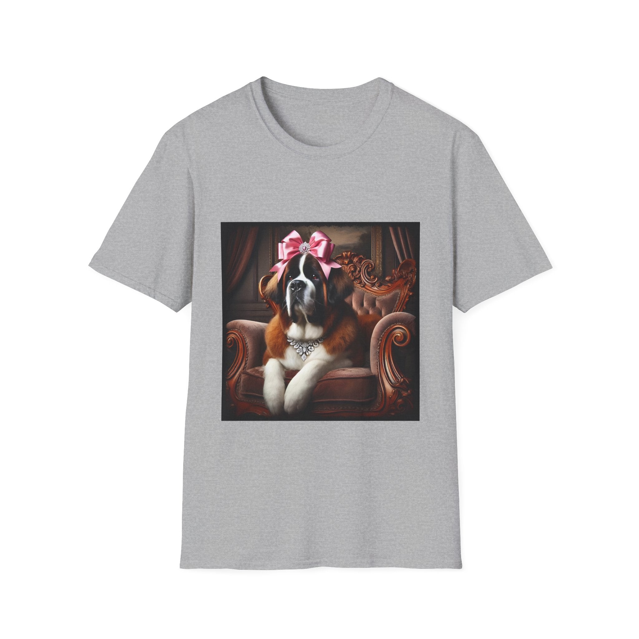 Saint Bernard Pink Bow Princess | Unisex Dog T-Shirt