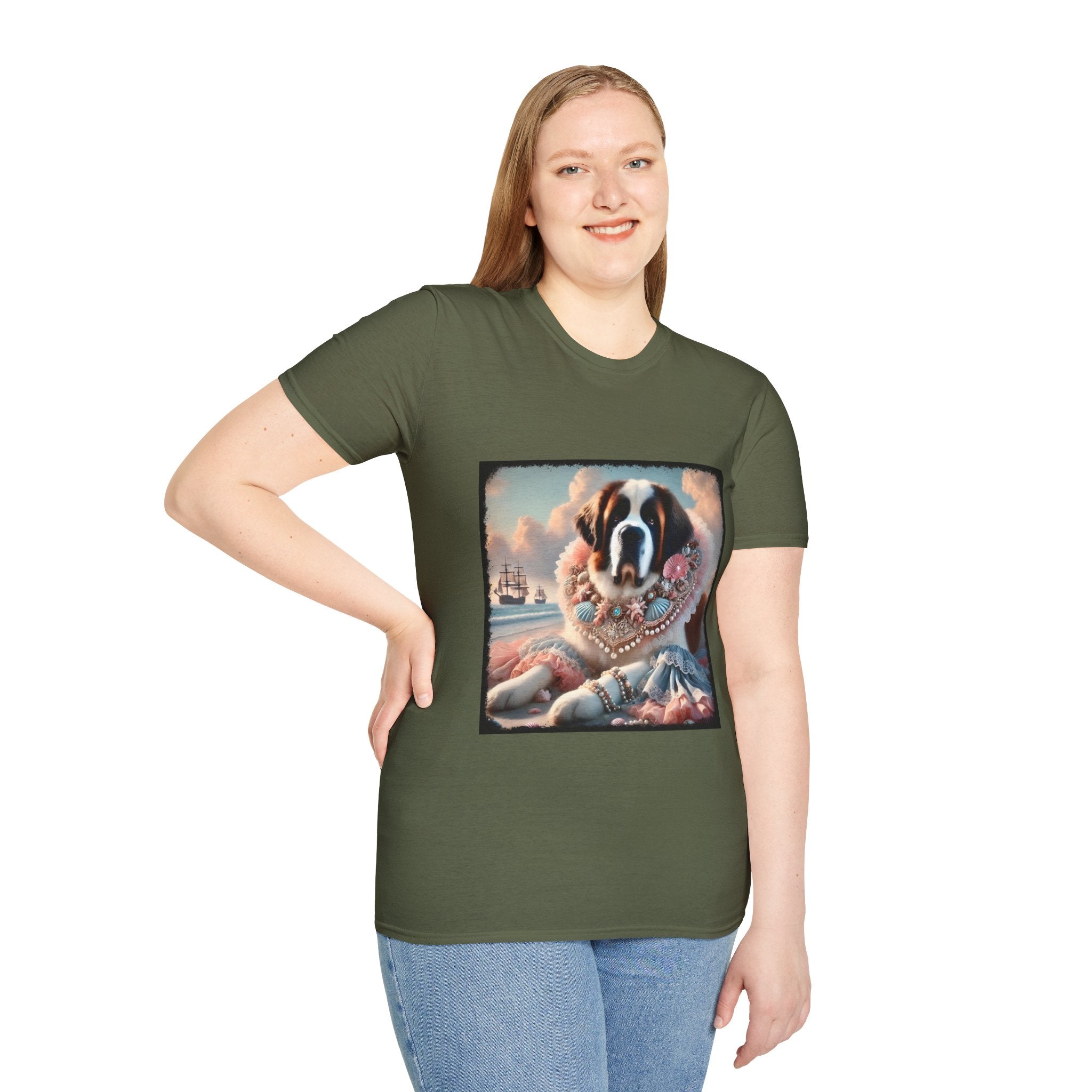 Saint Bernard Beach Beauty | Unisex Dog T-Shirt