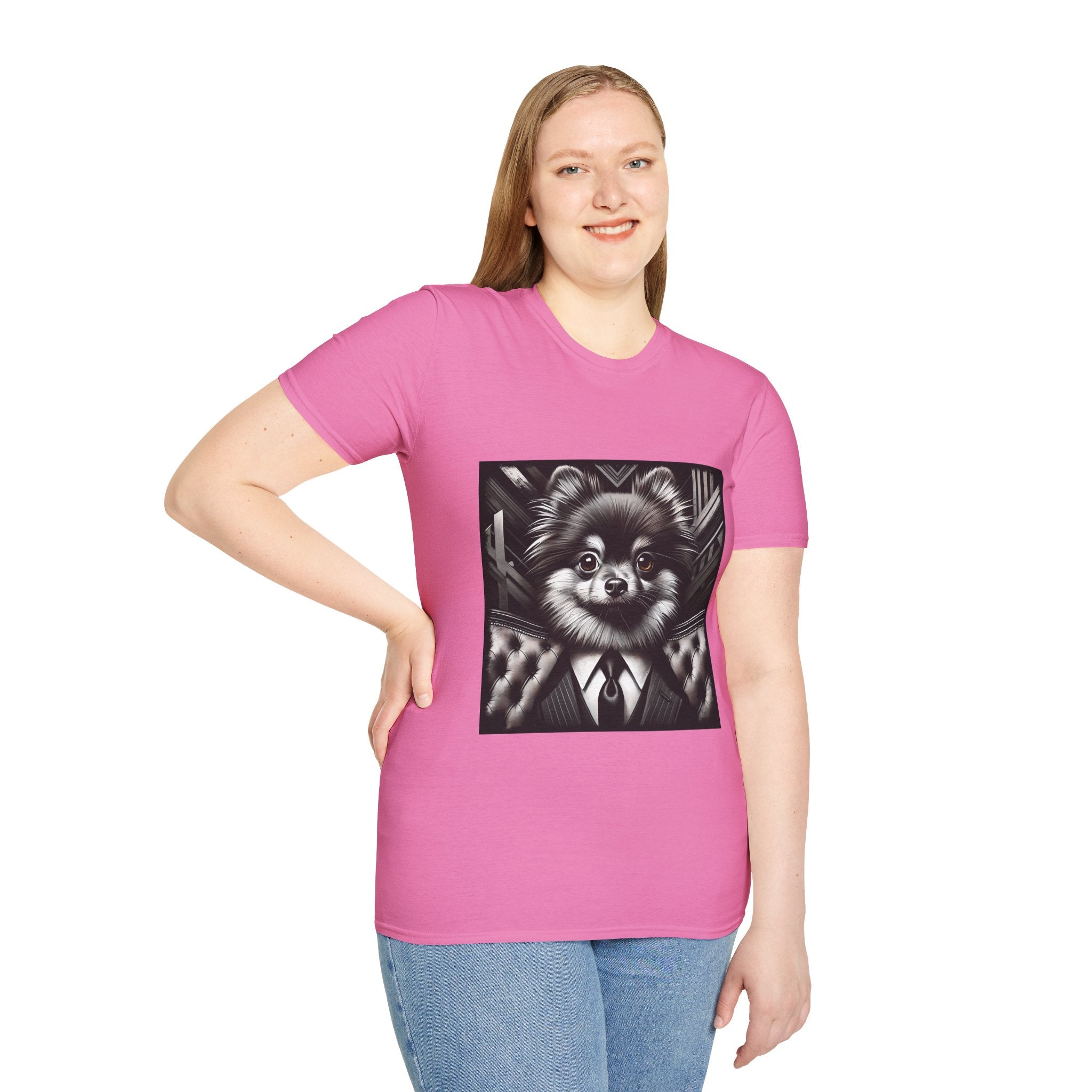 Pomeranian B&W Bold Eyes | Unisex Dog T-Shirt