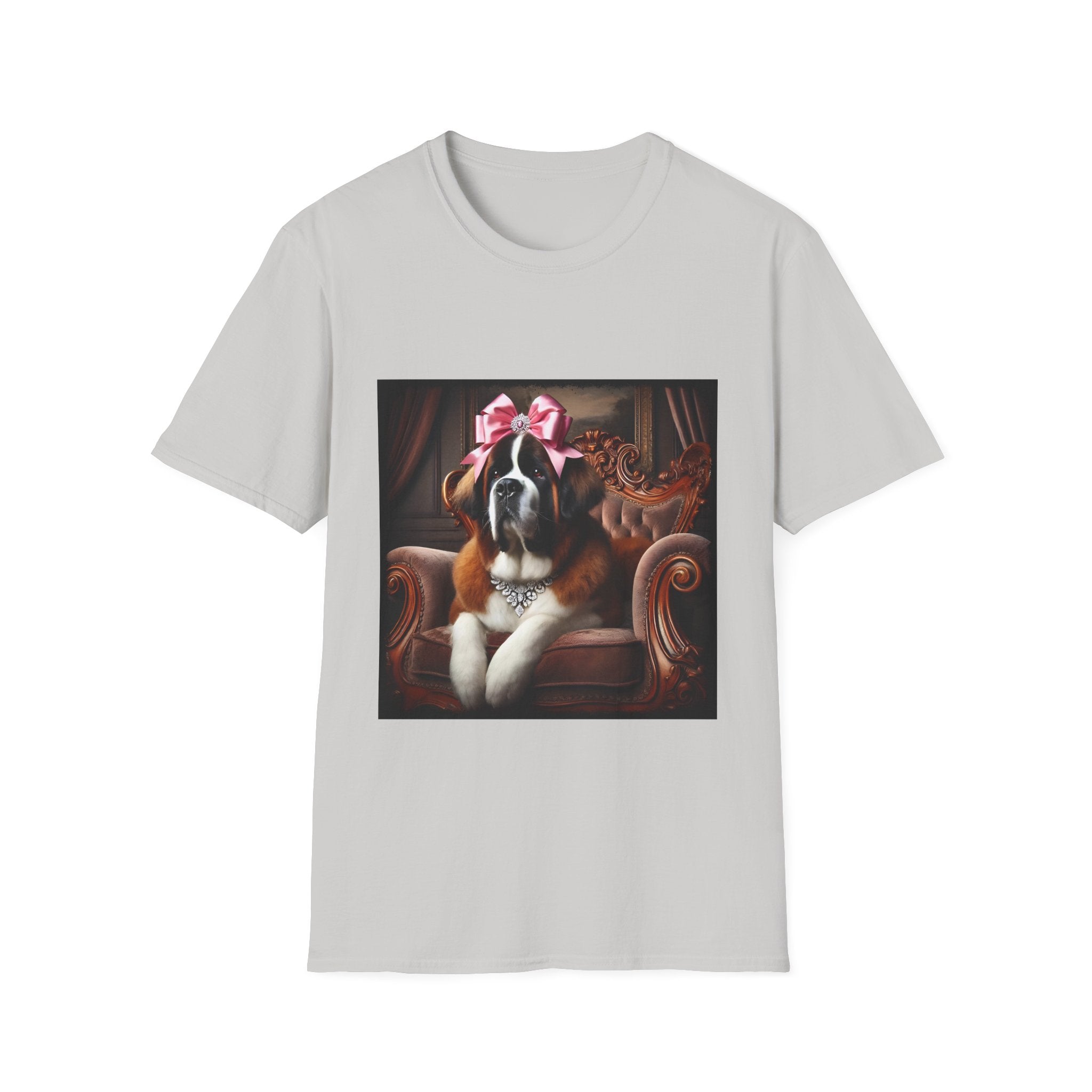 Saint Bernard Pink Bow Princess | Unisex Dog T-Shirt
