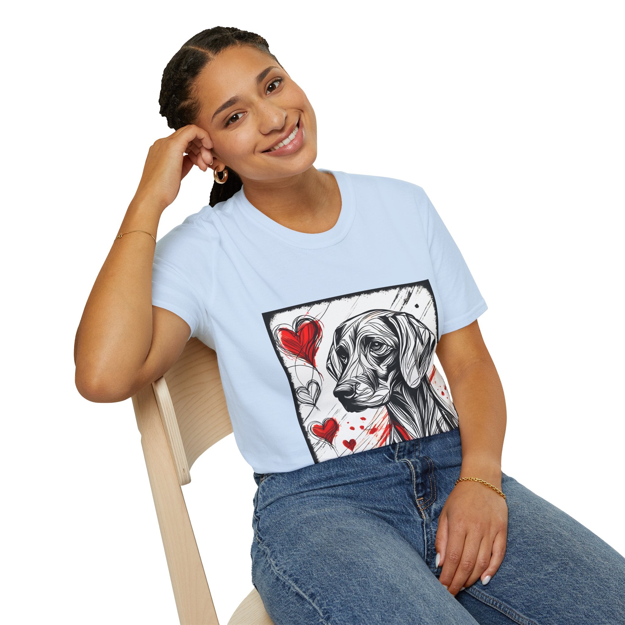 Weimaraner Bold Heart Sketch | Unisex Dog T-Shirt