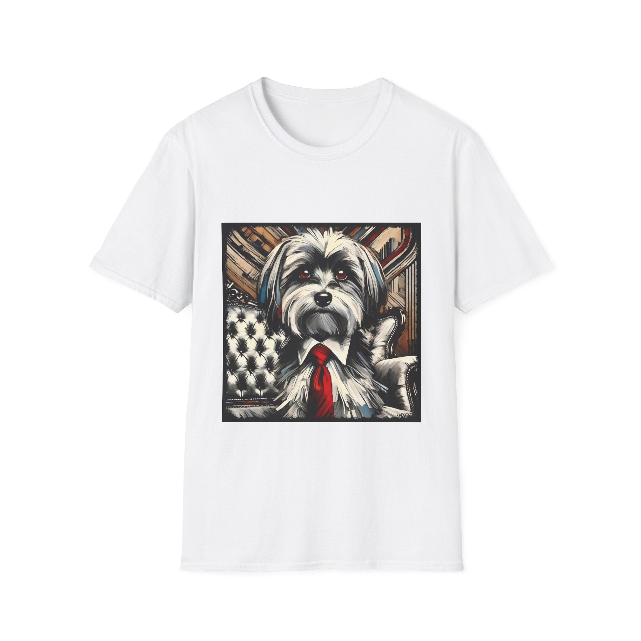 Havanese B&W Red Tie T-Shirt – Unisex Dog Lover Gift