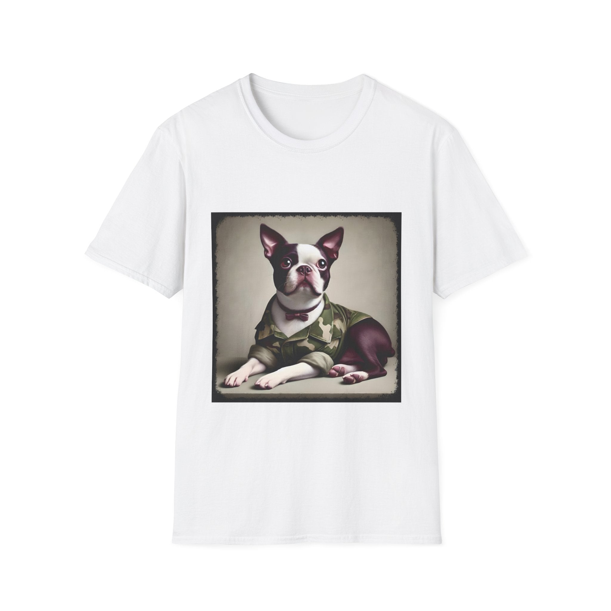 Boston Terrier Camo Cutie | Unisex Dog T-Shirt