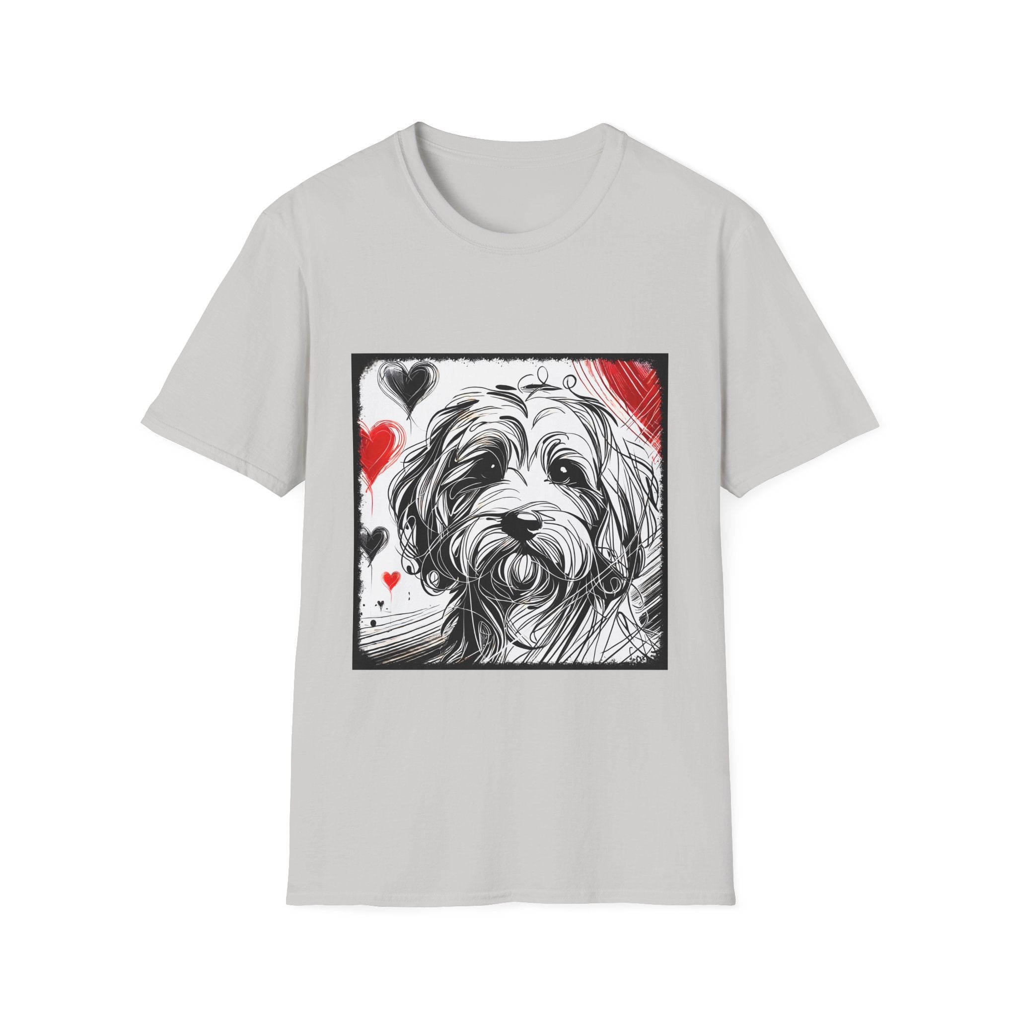 Cavapoo Bold Heart Sketch | Unisex Dog T-Shirt
