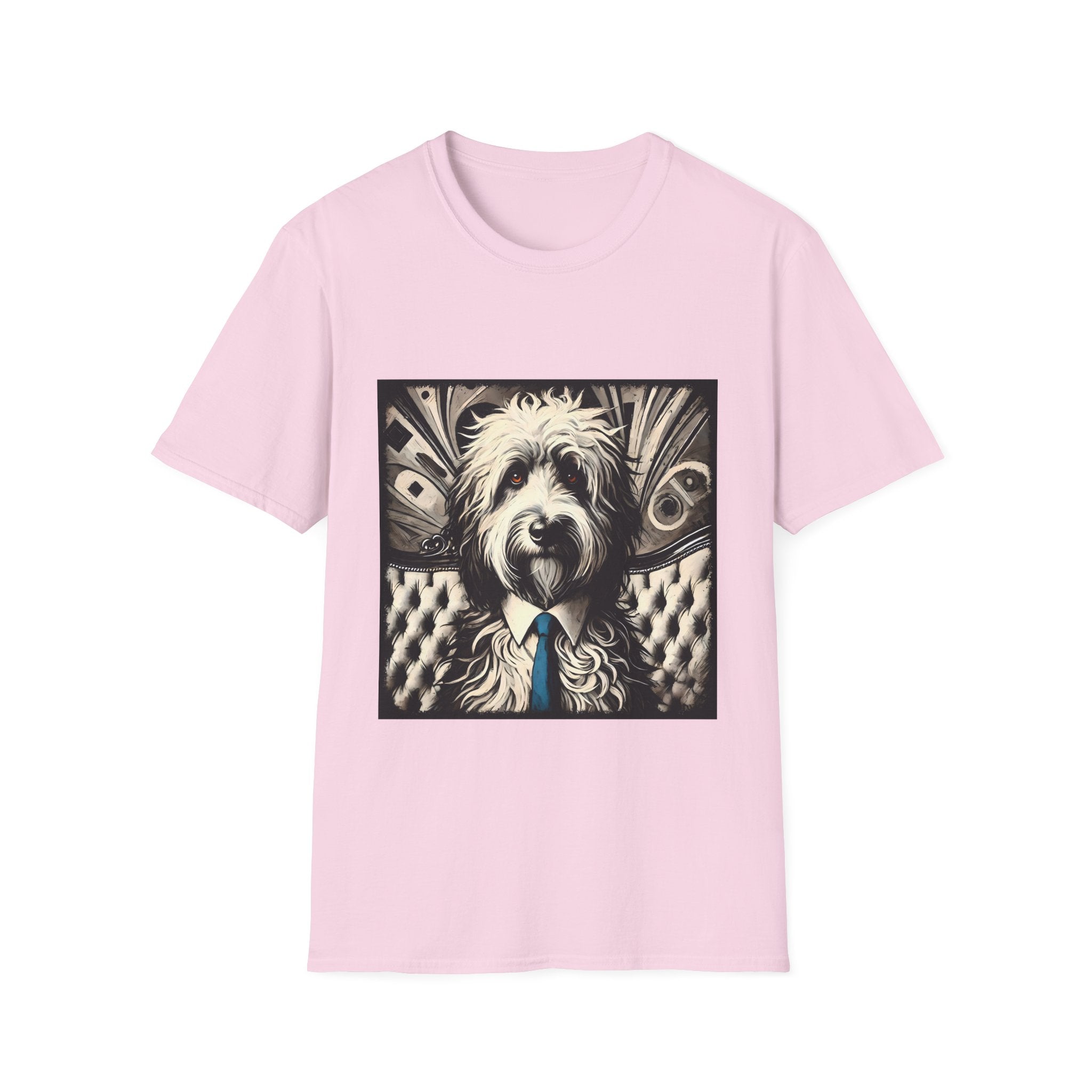 Sheepadoodle B&W Bold Eyes | Unisex Dog T-Shirt