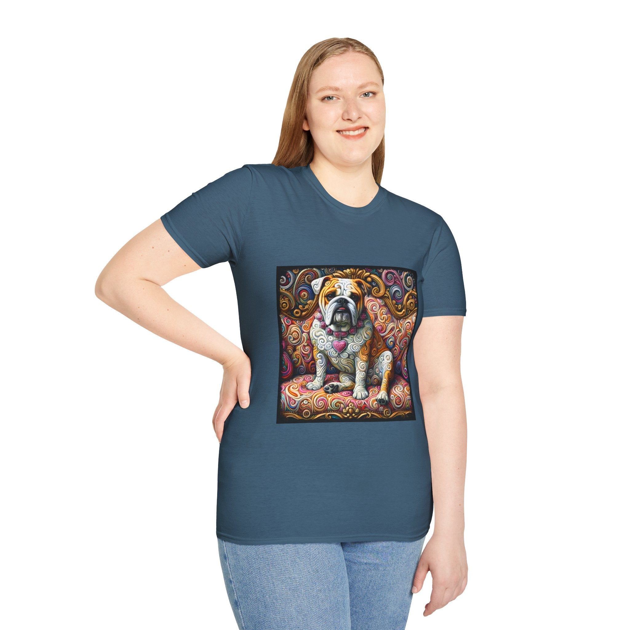 Bulldog Pink Diamond Swirl | Unisex Dog T-Shirt