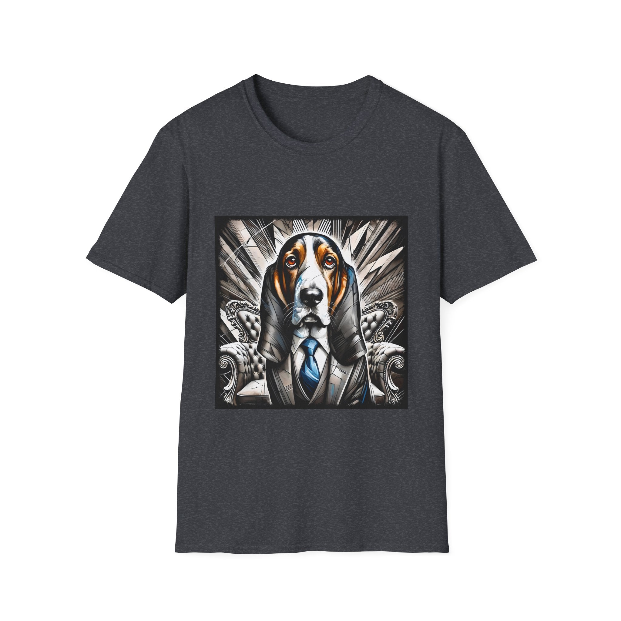 Basset Hound B&W Bold Eyes | Unisex Dog T-Shirt
