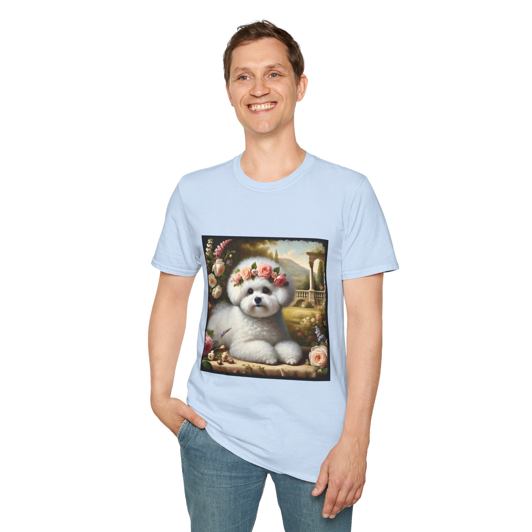 Bichon Frise Rose Pup | Unisex Dog T-Shirt