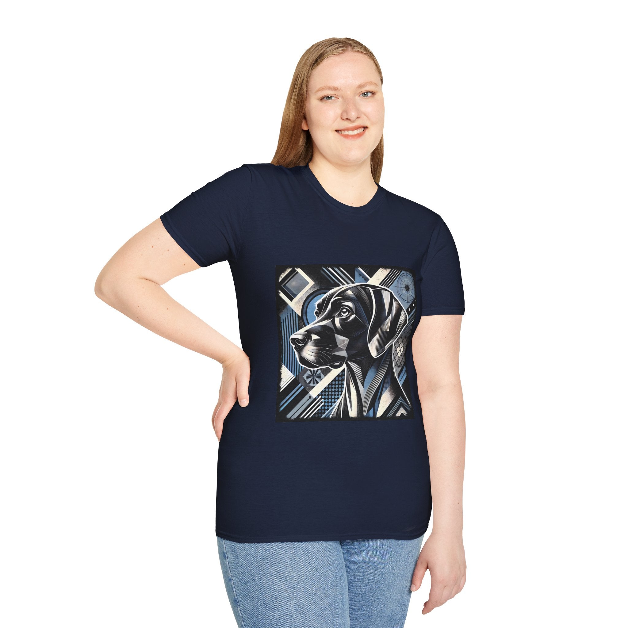 German Shorthaired Pointer Blue Geometric | Unisex Dog T-Shirt