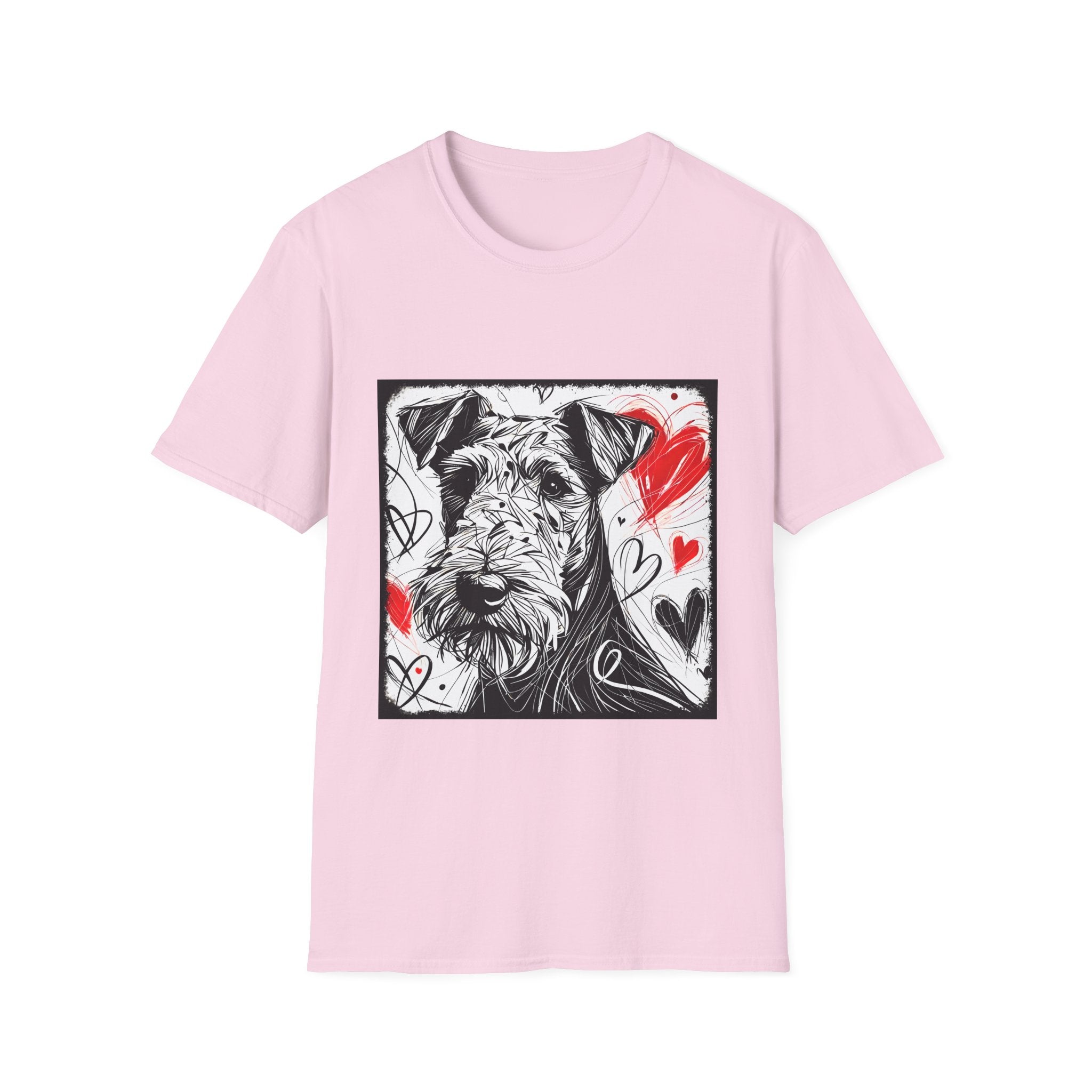 Airedale Terrier Bold Heart Sketch | Unisex Dog T-Shirt