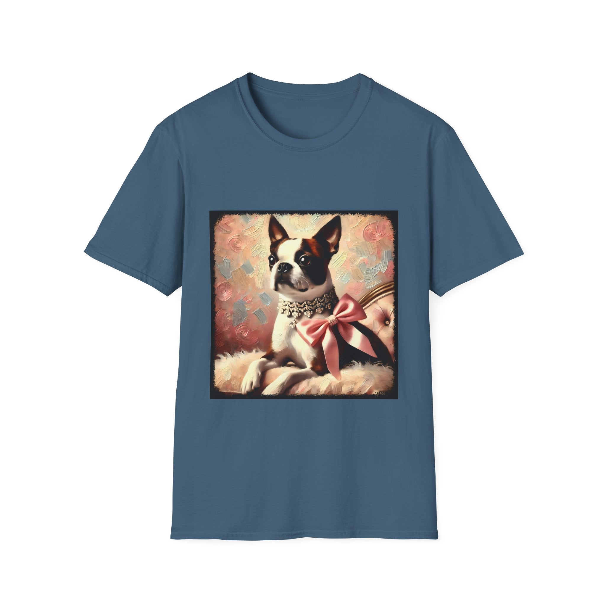 Boston Terrier Pink Bow Classic | Unisex Dog T-Shirt