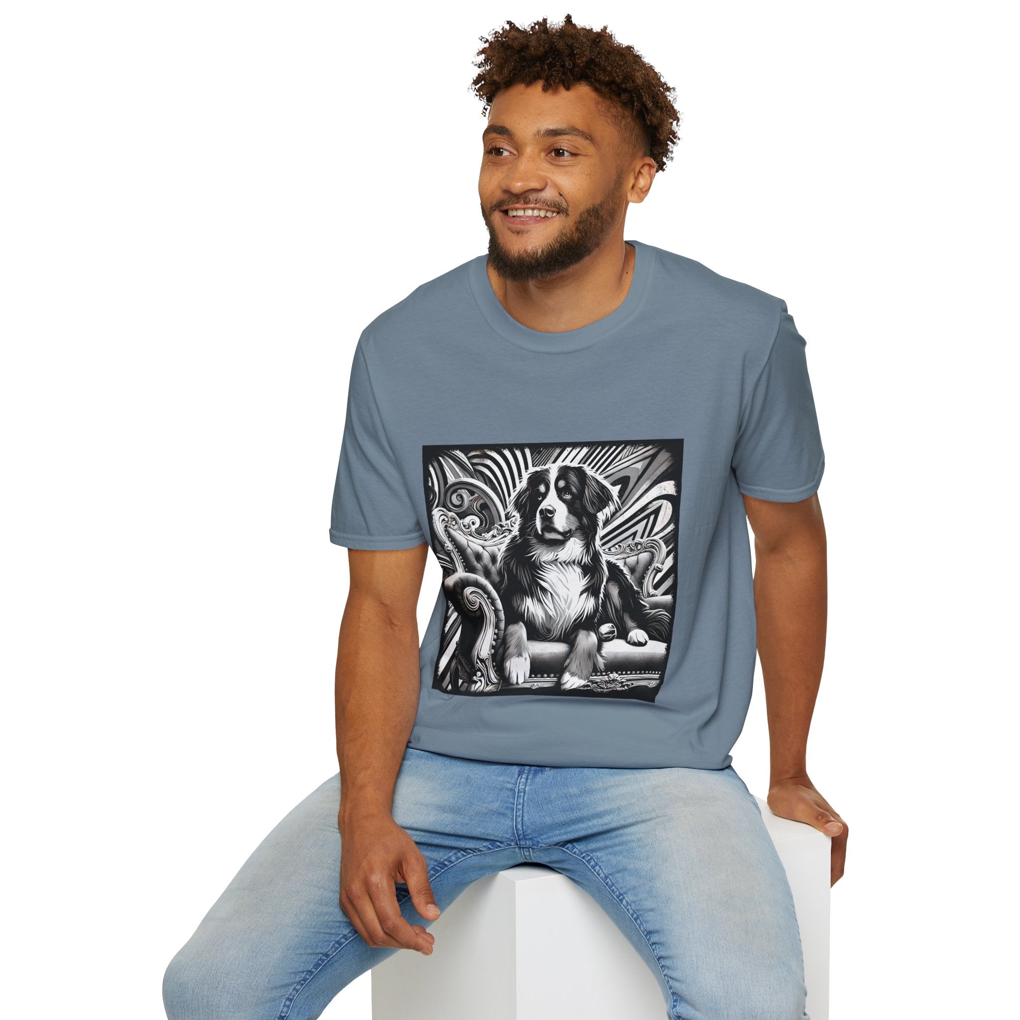 Bernese Mountain Dog B&W Bold | Unisex Dog T-Shirt