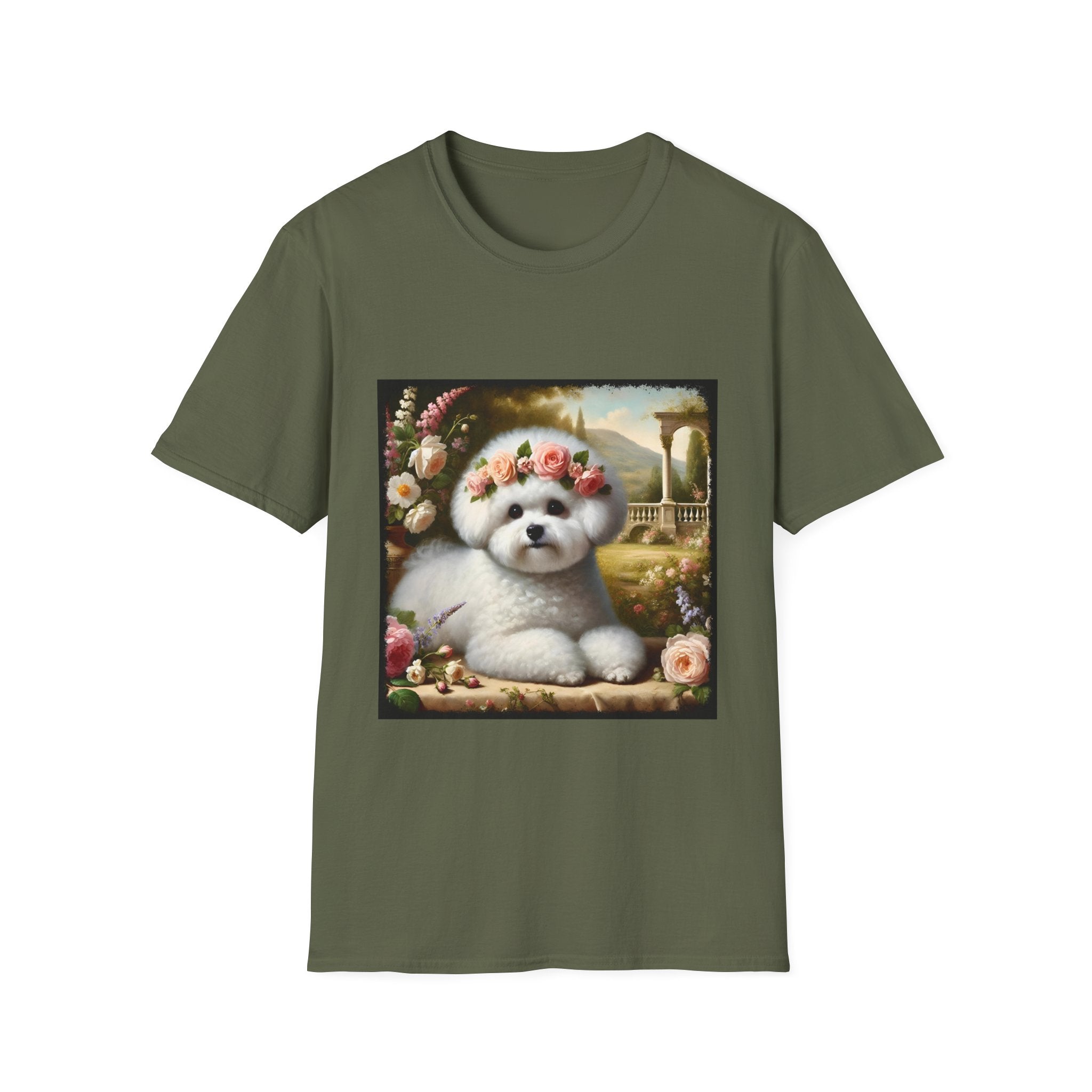 Bichon Frise Rose Pup | Unisex Dog T-Shirt