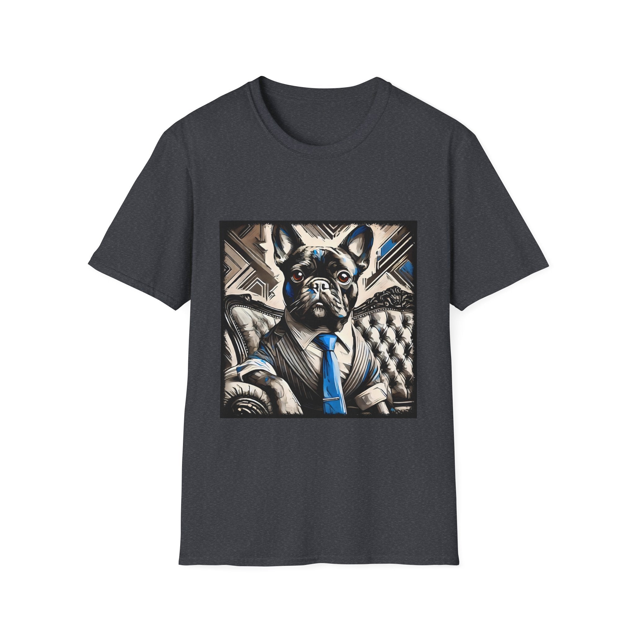 French Bulldog B&W Blue Tie | Unisex Dog T-Shirt