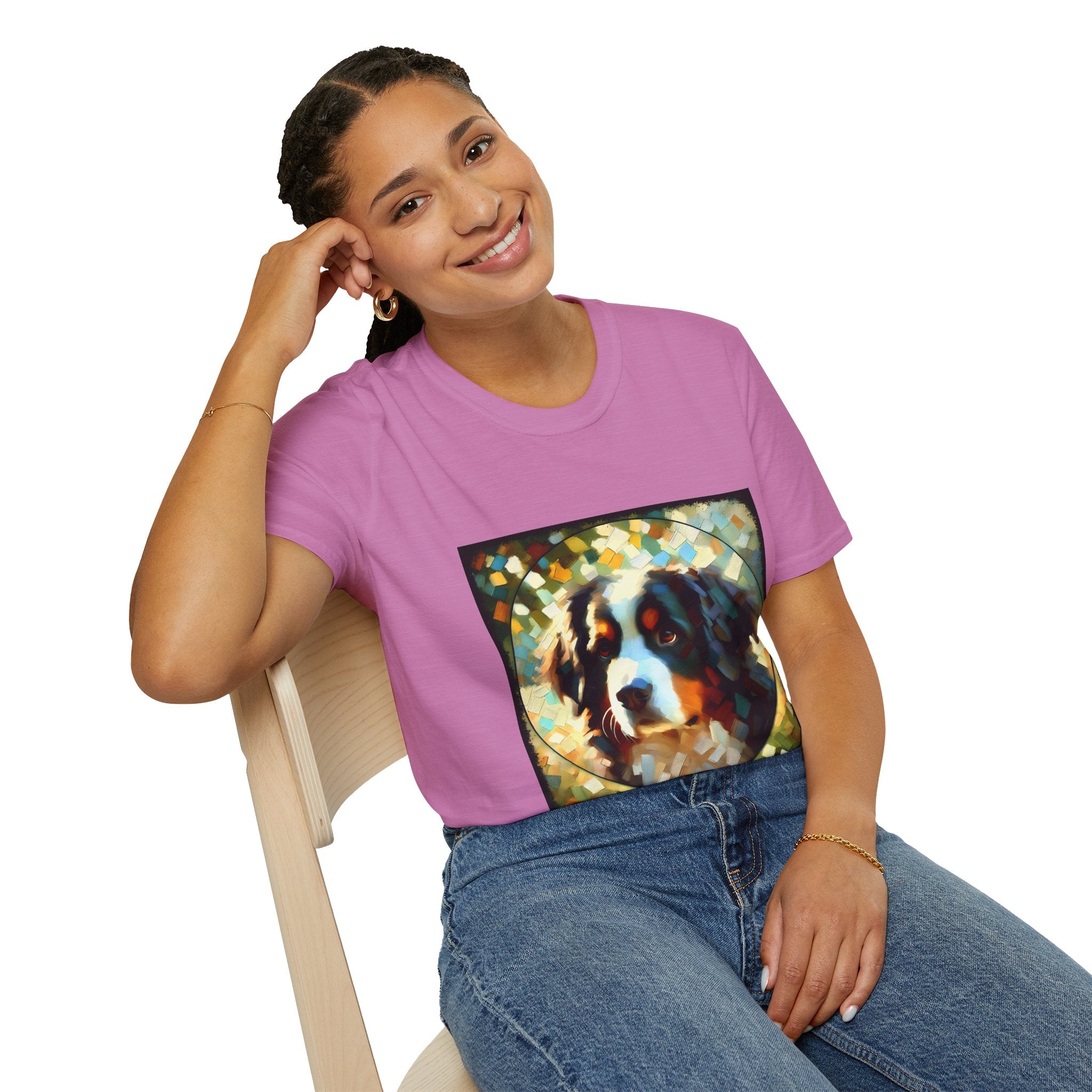 Bernese Mountain Dog Pixel Classic | Unisex Dog T-Shirt