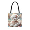 Bichon Frise Beach Beauty | Dog Themed Tote Bag